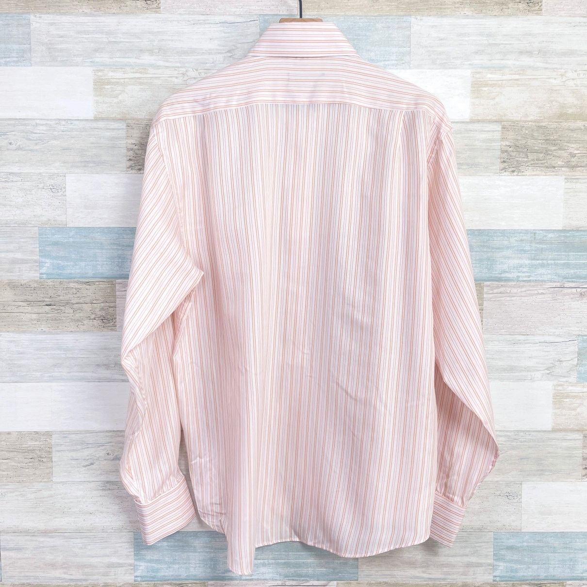 Z Zegna Ermenegildo Zegna Herringbone Striped Dress Shirt Pink 16.5 Size US L / EU 52-54 / 3 - 4 Thumbnail