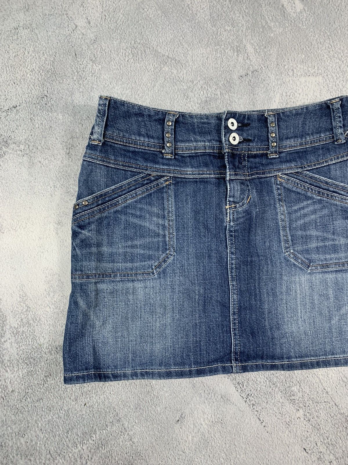 Japanese Brand × Vintage Vintage Y2K denim mini skirt streetwear style size 29 Size 29" - 2 Thumbnail