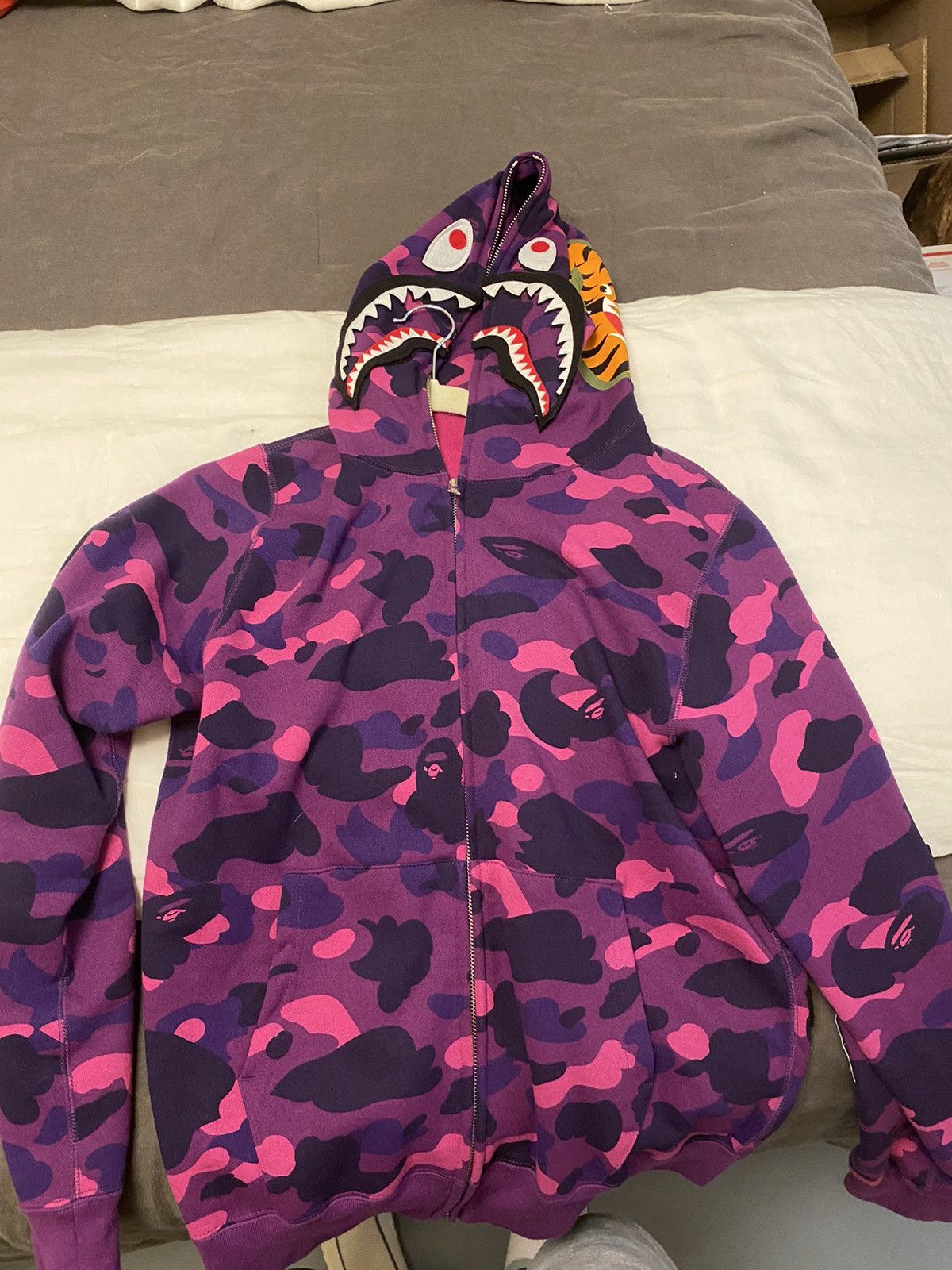 Bape Color Camo Detachable Shark Full Zip Hoodie | Grailed