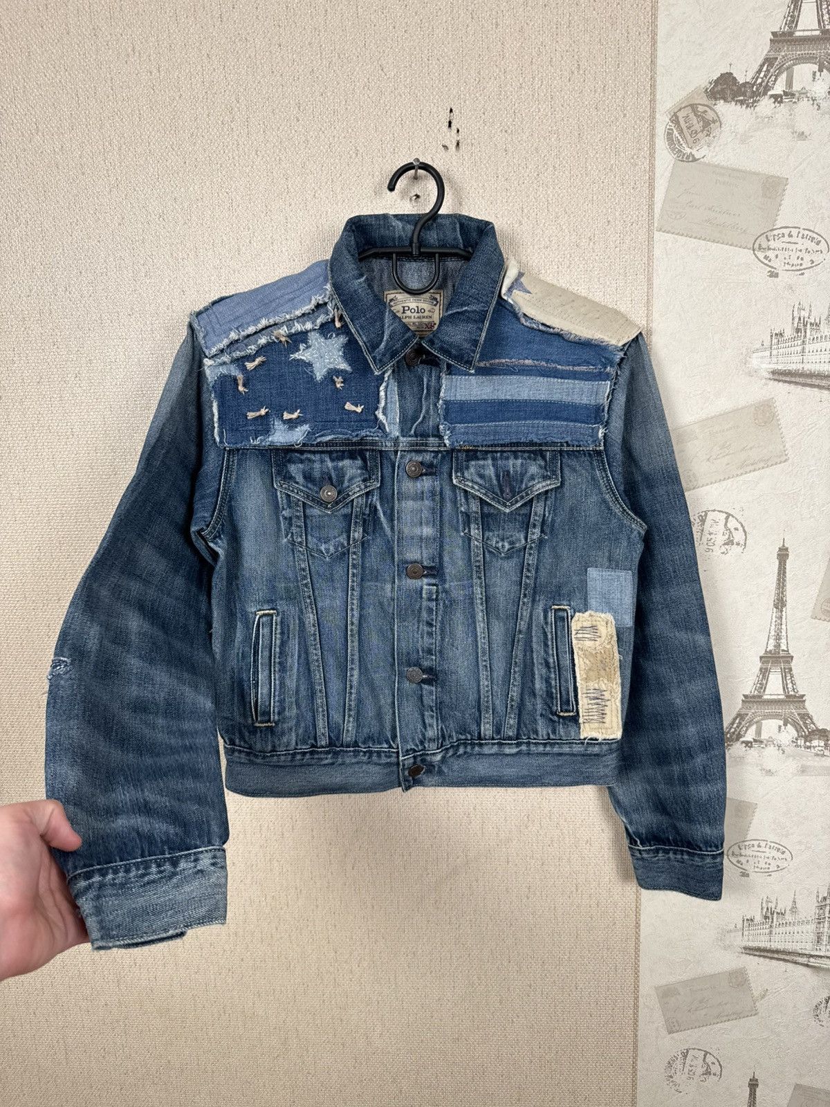 Polo Ralph Lauren Polo Ralph Lauren Patchwork Denim Trucker Jacket Sz XS Size XS / US 0-2 / IT 36-38 - 1 Thumbnail