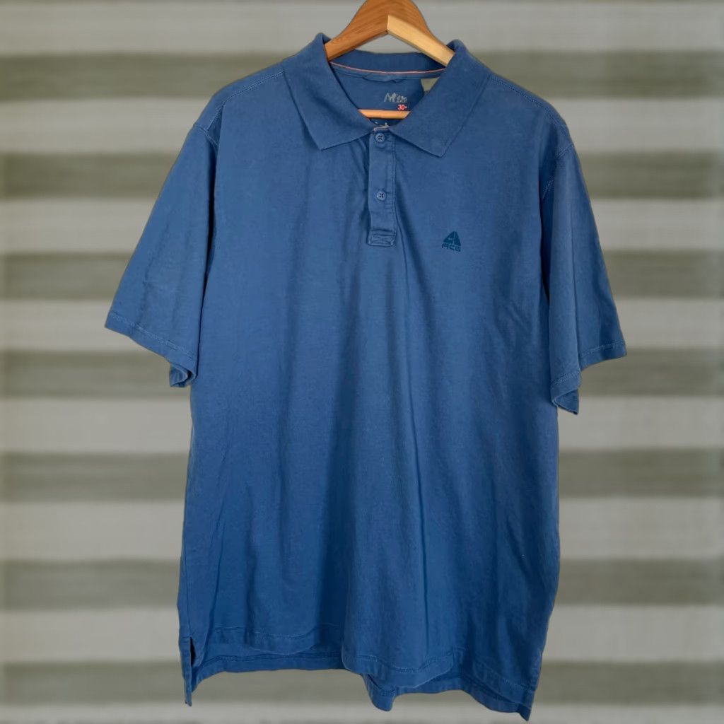 Nike ACG Nike ACG Polo Shirt Mens XL Organic Cotton 30+ Sun Protection Blue Polo Shirt Outdoor Sports 90s (if applicable) Mens Size US XL / EU 56 / 4 - 1 Thumbnail
