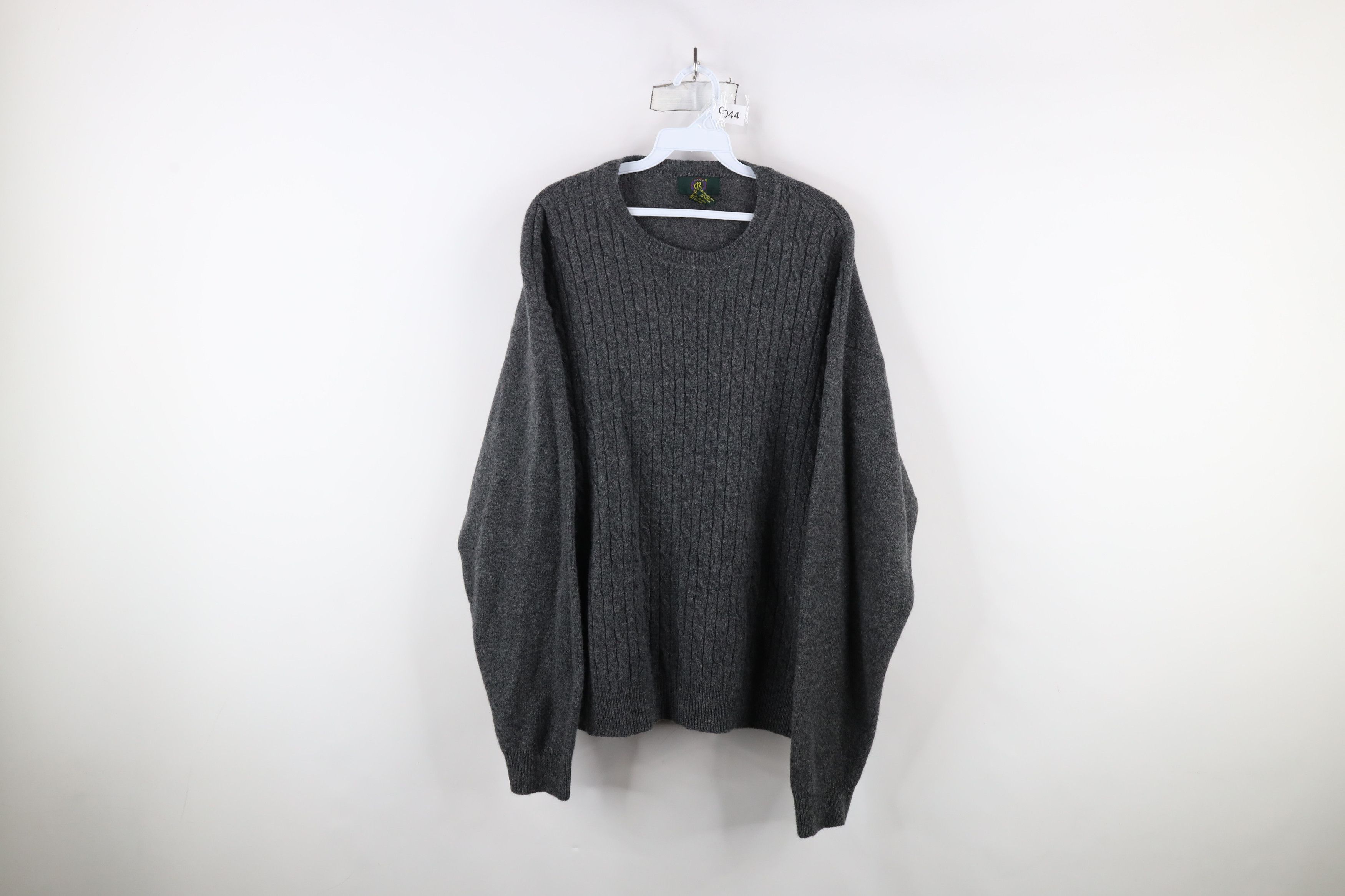 Vintage Vintage 90s Streetwear Wool Cable Knit Crewneck Sweater Size US XXL / EU 58 / 5 - 1 Thumbnail