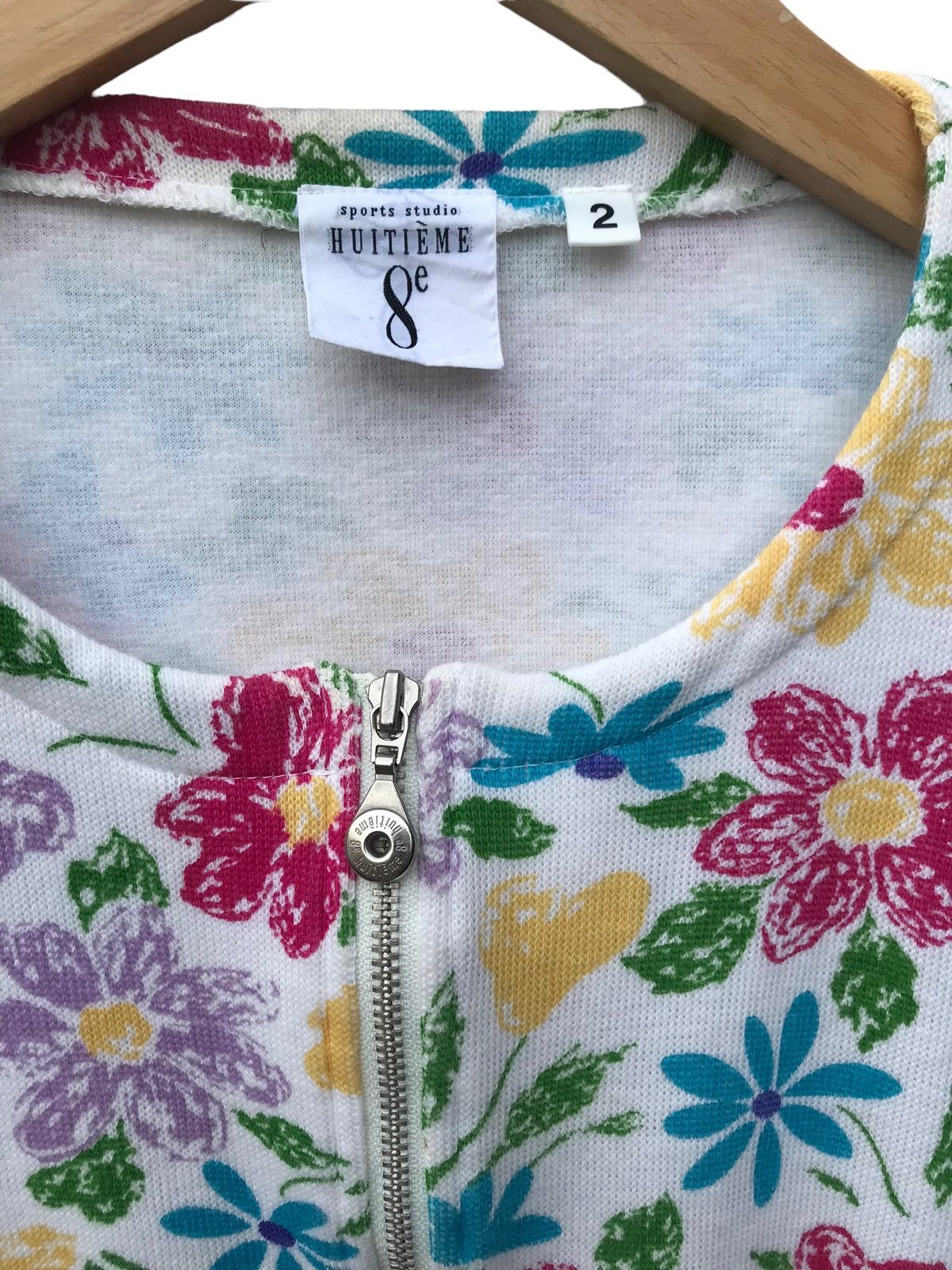 Japanese Brand Vintage Huitieme Overprinted Multicolour Floral Sweater Size M / US 6-8 / IT 42-44 - 2 Thumbnail