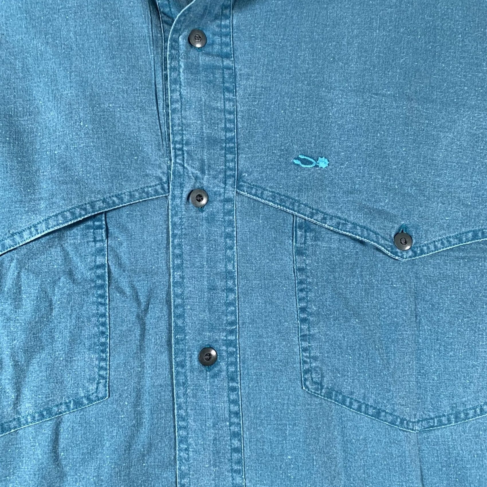 Denime Silver Spur Shirt Mens XL Blue Denim Long Sleeve Western Button Front Casual Size US XL / EU 56 / 4 - 4 Thumbnail