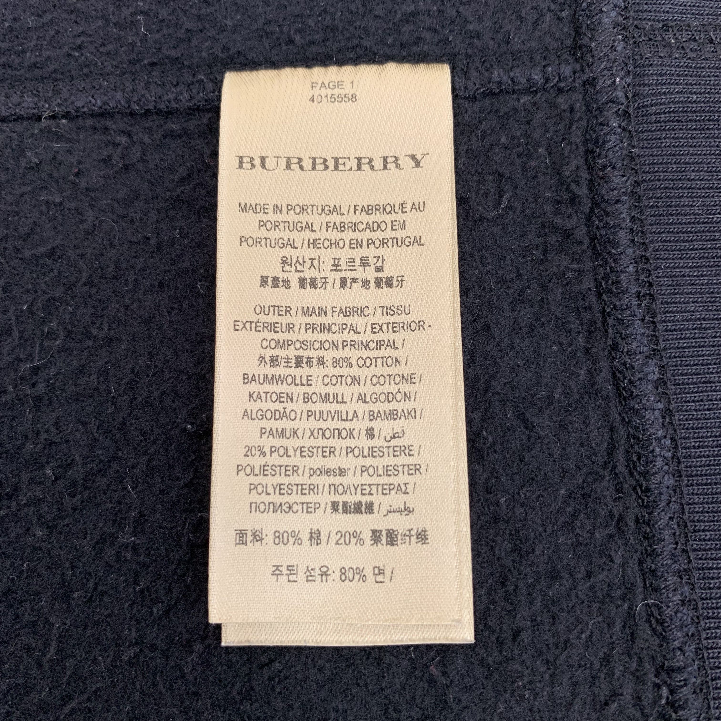 Burberry Burberry Black Cotton Zip-Up Hoodie (Size S) Size US S / EU 44-46 / 1 - 5 Thumbnail