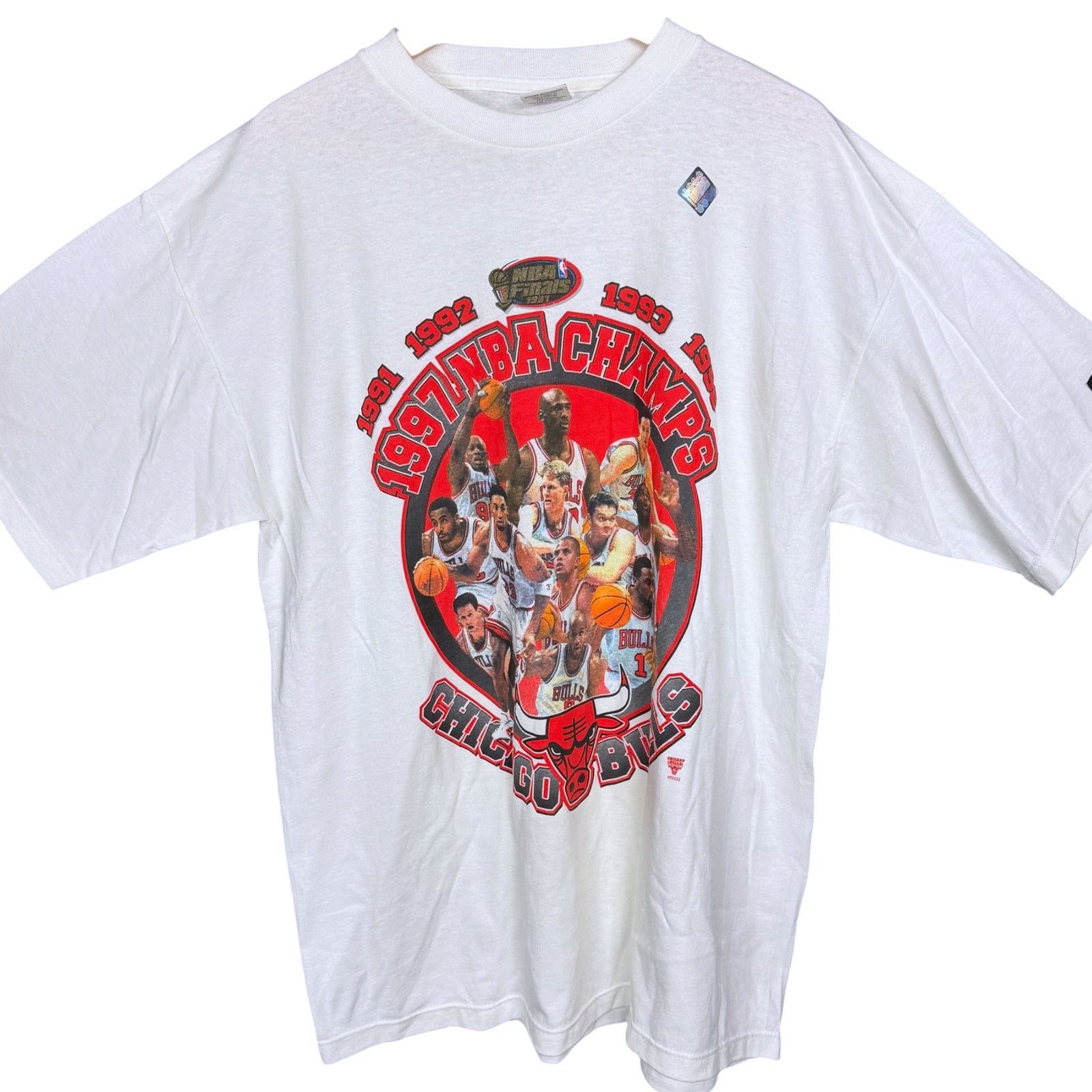 Starter Vintage 90s Starter Chicago Bulls NBA Champions L T-Shirt Size US L / EU 52-54 / 3 - 6 Thumbnail