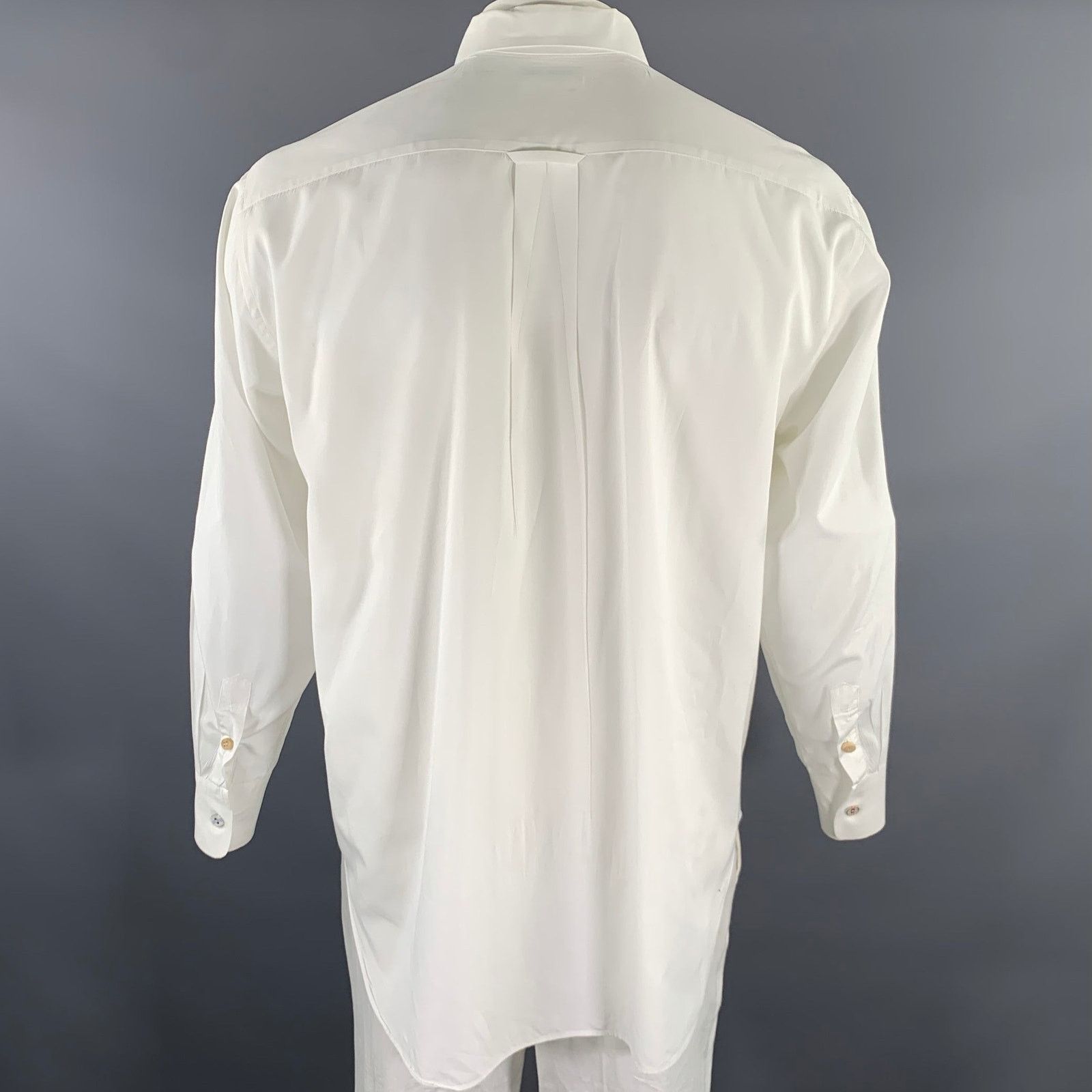 Matsuda MATSUDA Size L White Cotton Mixed Button Long Sleeve Shirt Size US M / EU 48-50 / 2 - 4 Thumbnail