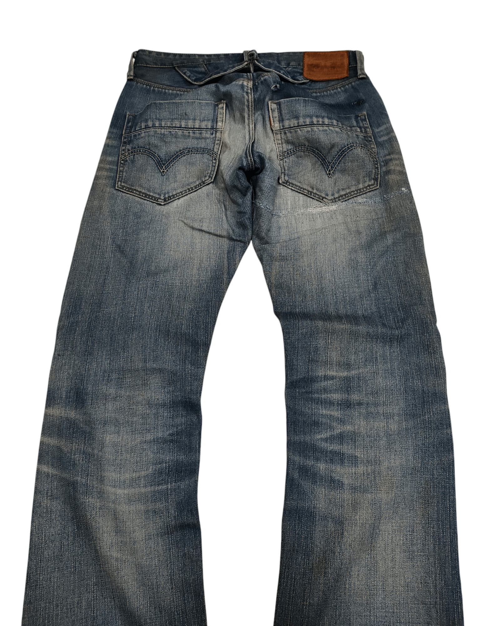 Levi's 💥 Flared Levi's 522 Buckle Back Distressed💥 Size US 32 / EU 48 - 5 Thumbnail