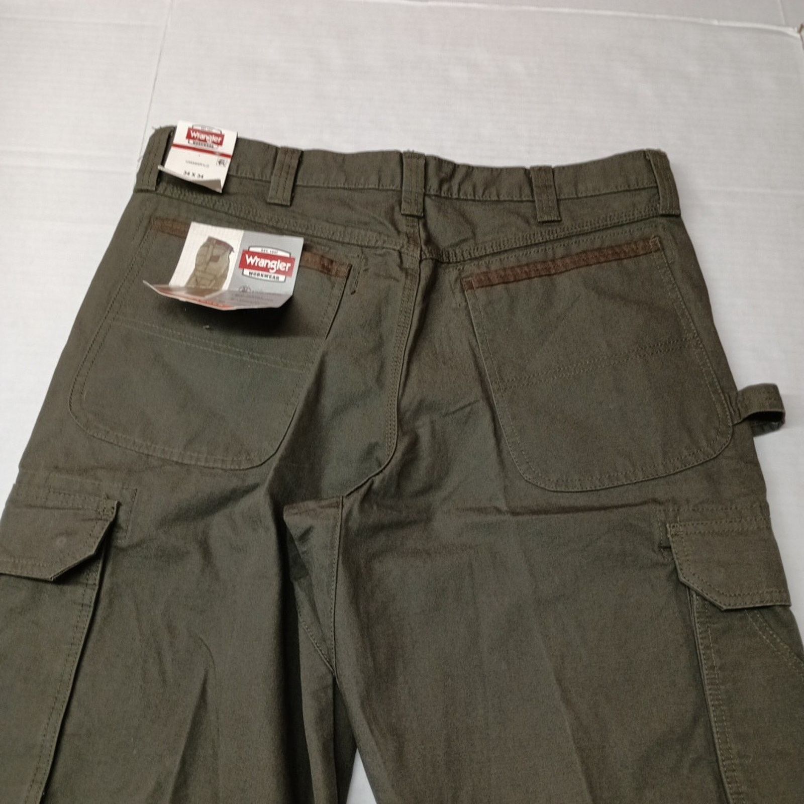 Wrangler Wrangler Ripstop Cargo Pants Men's 34x34 Green Relaxed Fit Size US 34 / EU 50 - 7 Thumbnail