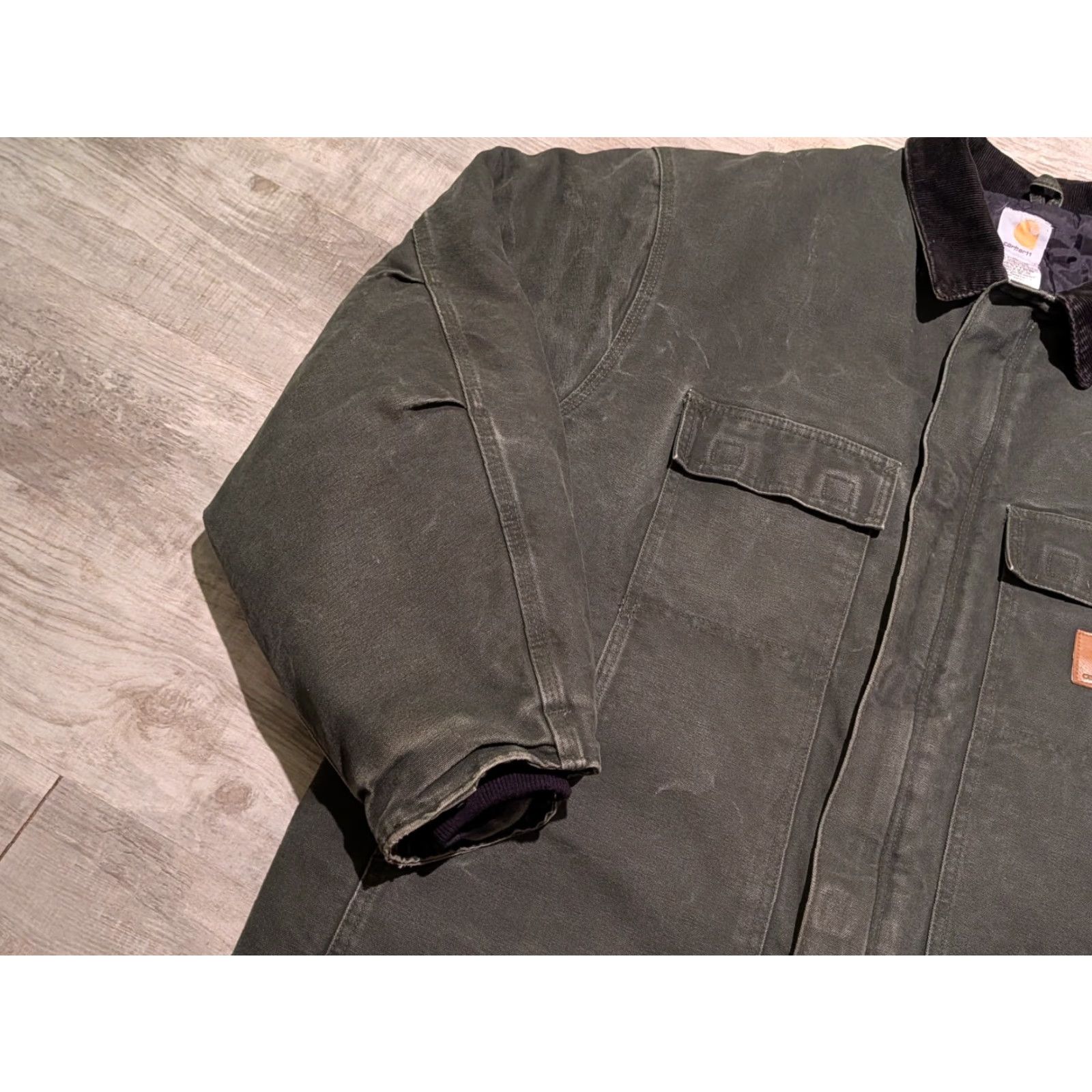 Carhartt Carhartt Jacket Men’s 2XL Moss Green Distressed Quilt Lined Coat C26 MOS Work Jacket 2XL Mens Green Moss US Made N/A Size US XXL / EU 58 / 5 - 4 Thumbnail