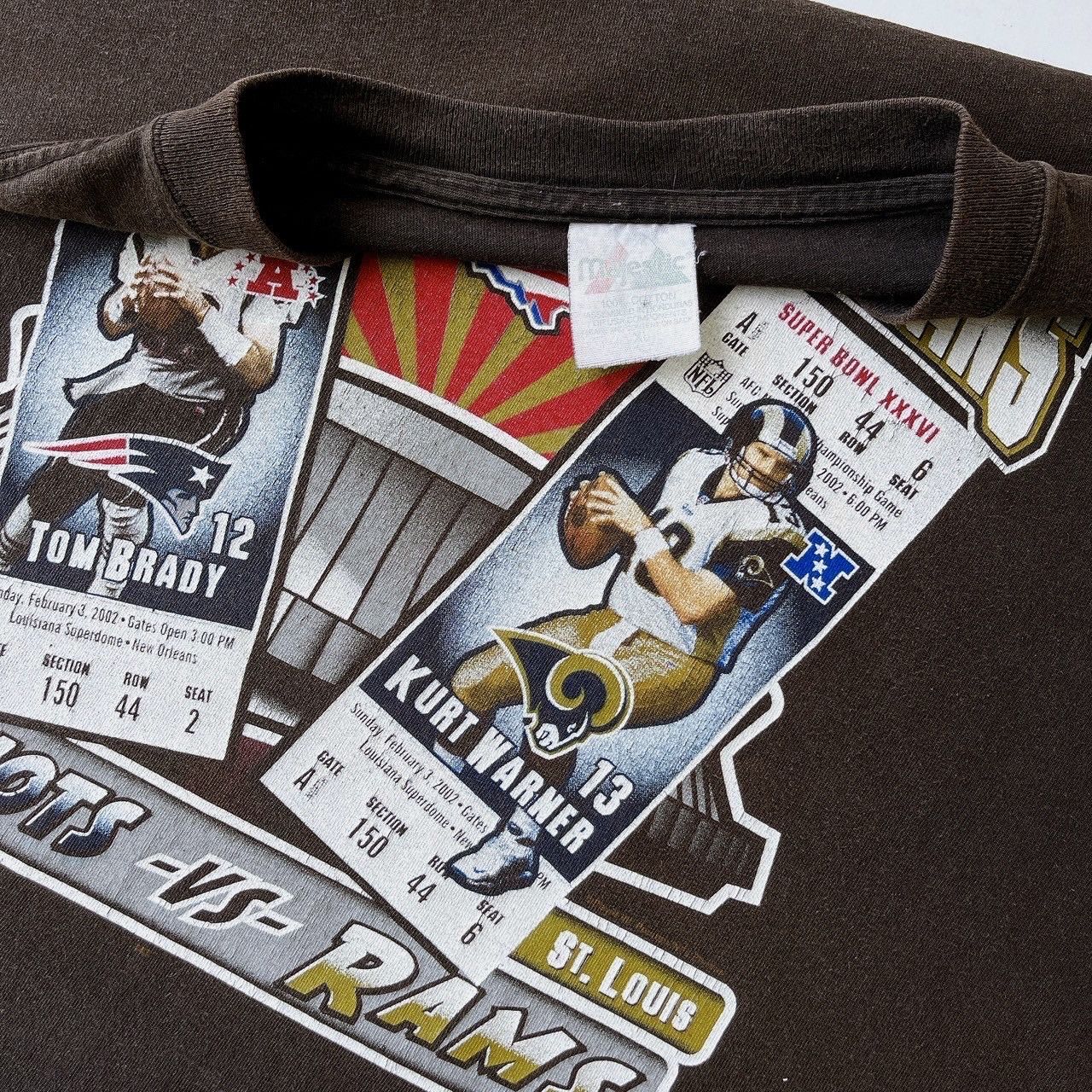 Majestic × Vintage 00s New England Patriots Vs St. Louis Rams NFL t-shirt/ XL Size US XL / EU 56 / 4 - 9 Thumbnail