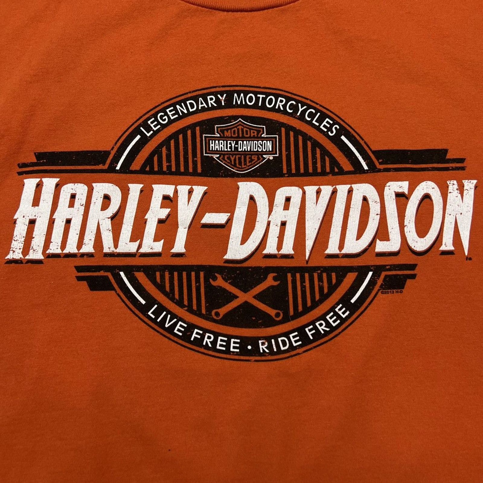 Harley Davidson × Vintage 2013 Harley Davidson T Shirt Live Free Ride Free Biker Tee Size US XXL / EU 58 / 5 - 2 Thumbnail