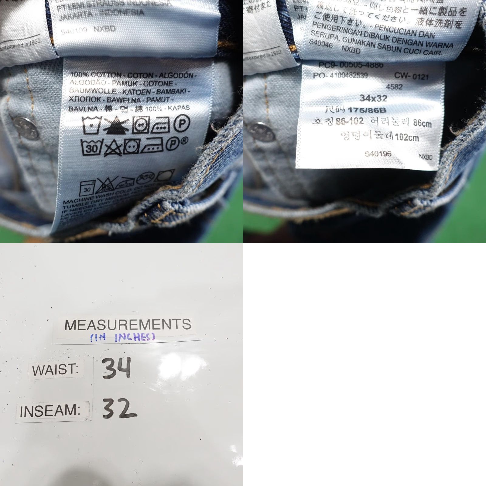 Levi's VINTAGE Levi's 505 Jeans Men 34x32 Denim Straight Leg Zip Fly Regular Fit Blue 90s Mens Size US 34 / EU 50 - 8 Thumbnail