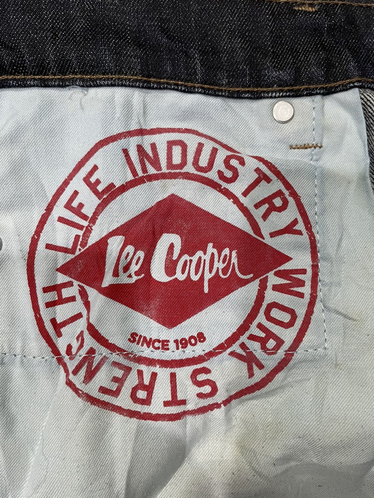 Lee Vintage Lee Cooper Straight Cut Distress Faded Dark Blue Size US 30 / EU 46 - 12 Thumbnail
