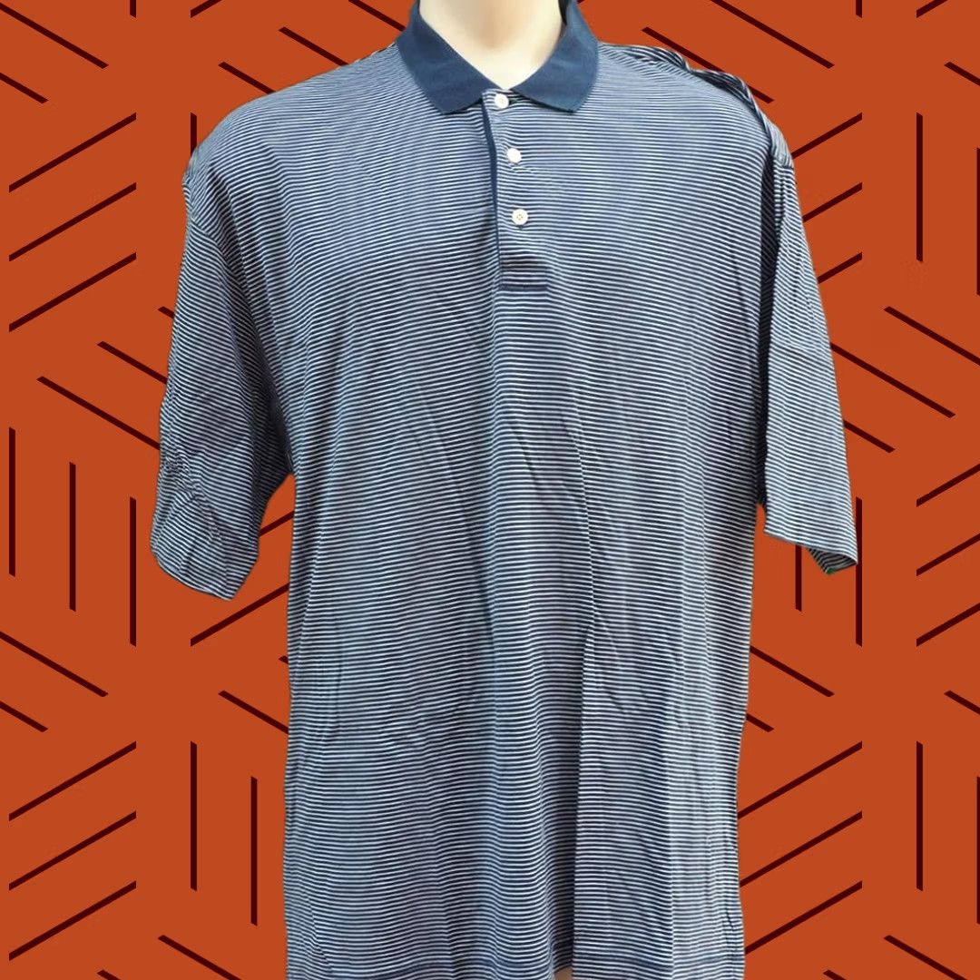 Tommy Hilfiger Tommy Hilfiger Men's Short Sleeve Striped Polo XL / Rugby Shirt Size XL Blue Size US XL / EU 56 / 4 - 1 Thumbnail