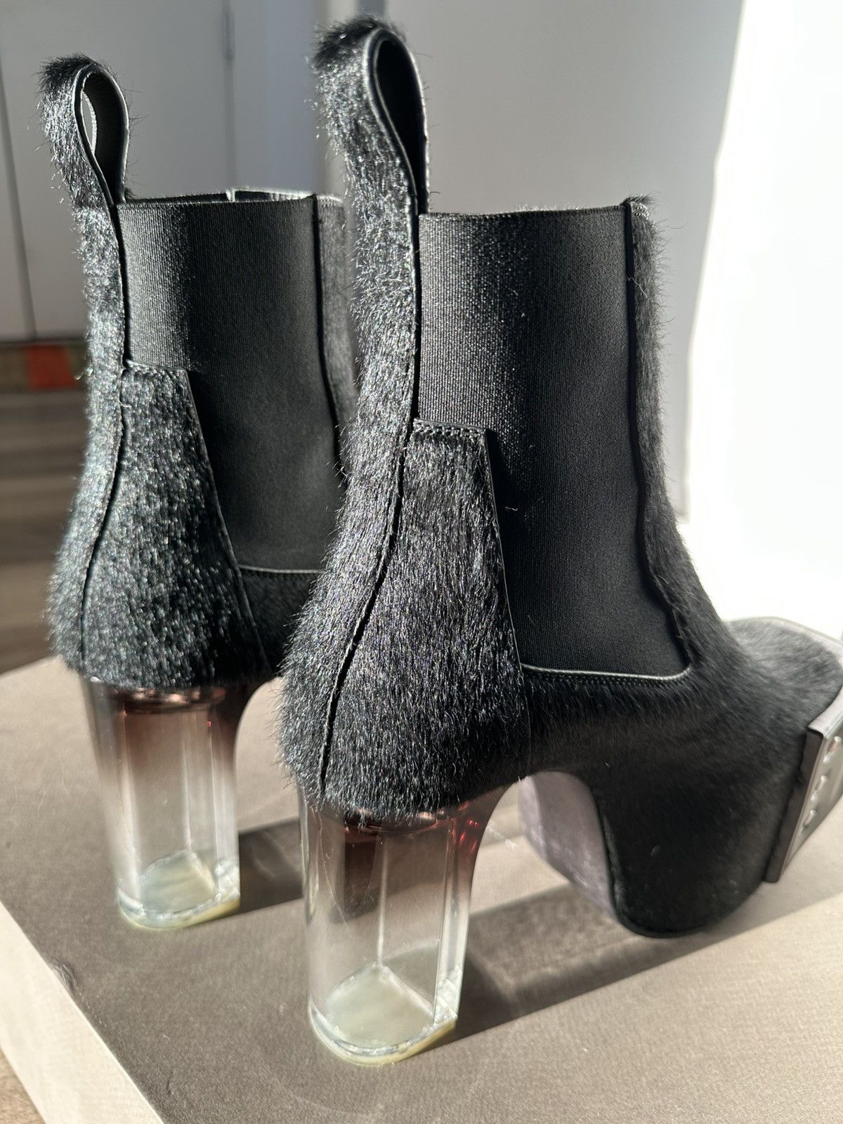 靴 rick owens Pony hair kiss boot Rick Owens Luxor-Kiss-Boots-In-Pony-Hair | antonioli