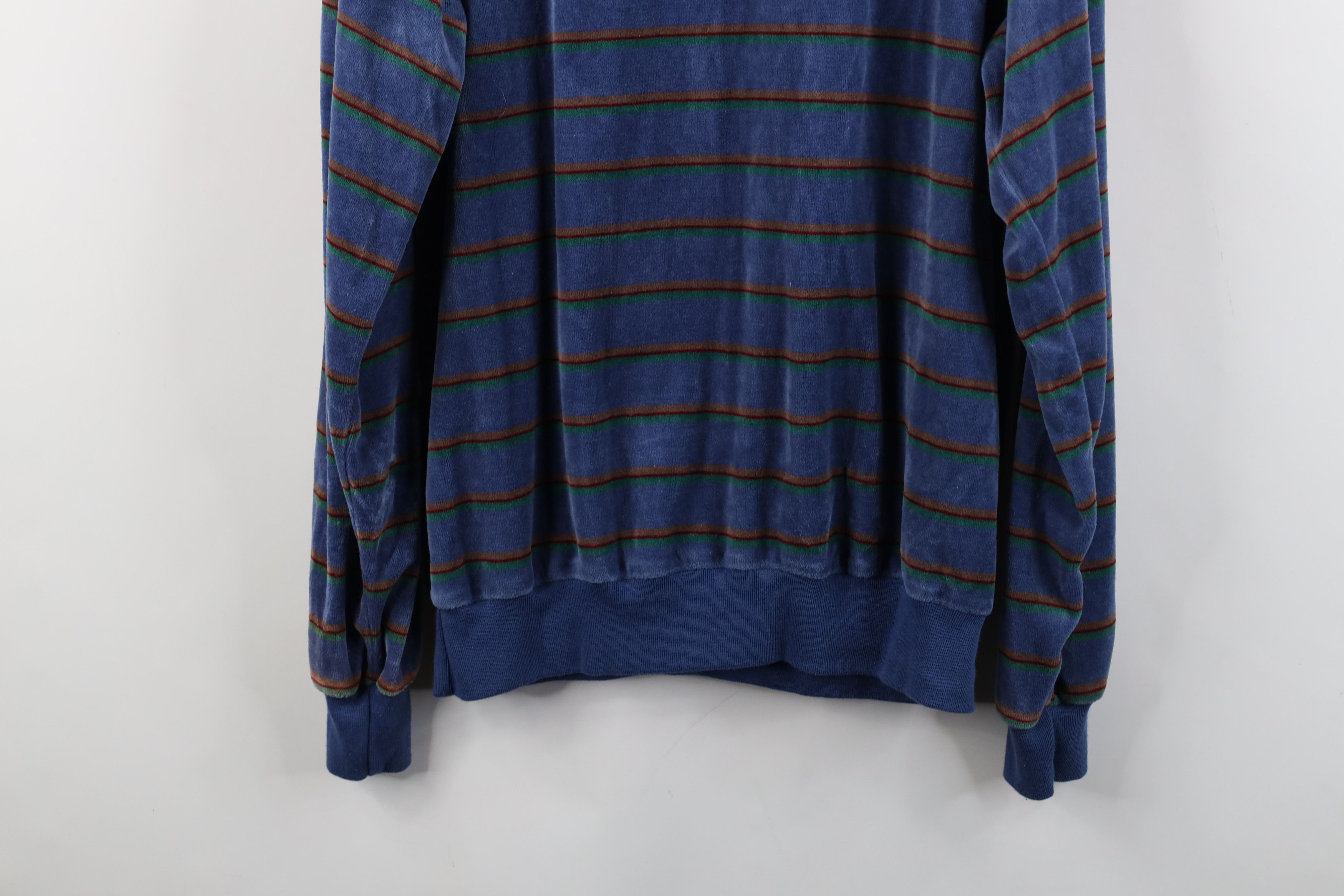 Vintage Vintage 70s Streetwear Velour Pullover Henley Sweater Size US L / EU 52-54 / 3 - 13 Thumbnail