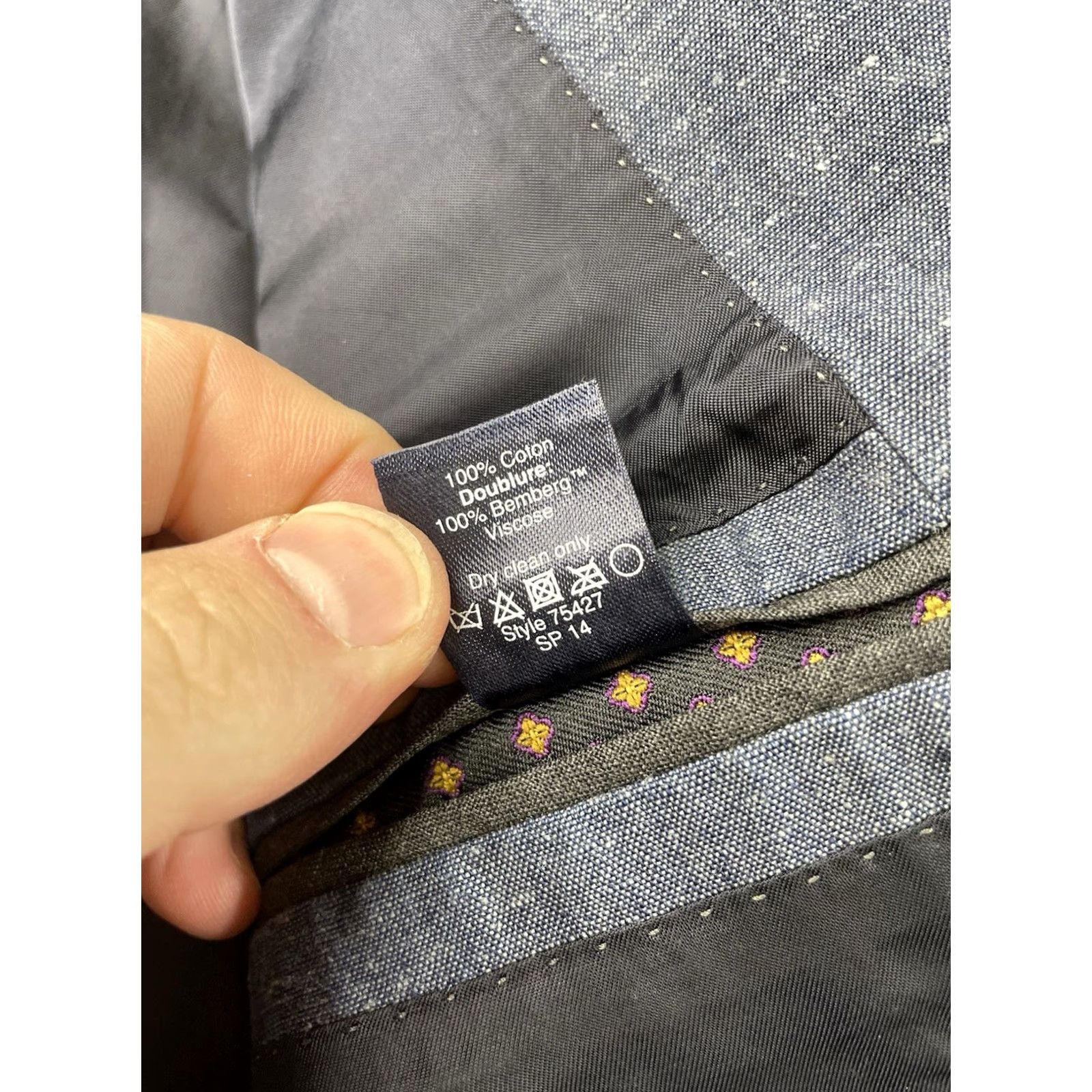 J.Crew J.CREW Men Blazer Sport Coat Jacket 40R Blue Chambray Cotton Double-Vented Notch Lapel Two-Button Jacket Size 40R - 5 Thumbnail