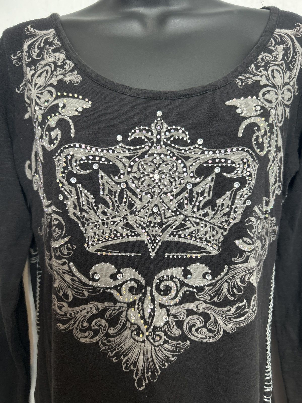 Other Maurices Premium Women’s Black Long Sleeve Crown Rhinestone Size M / US 6-8 / IT 42-44 - 2 Thumbnail