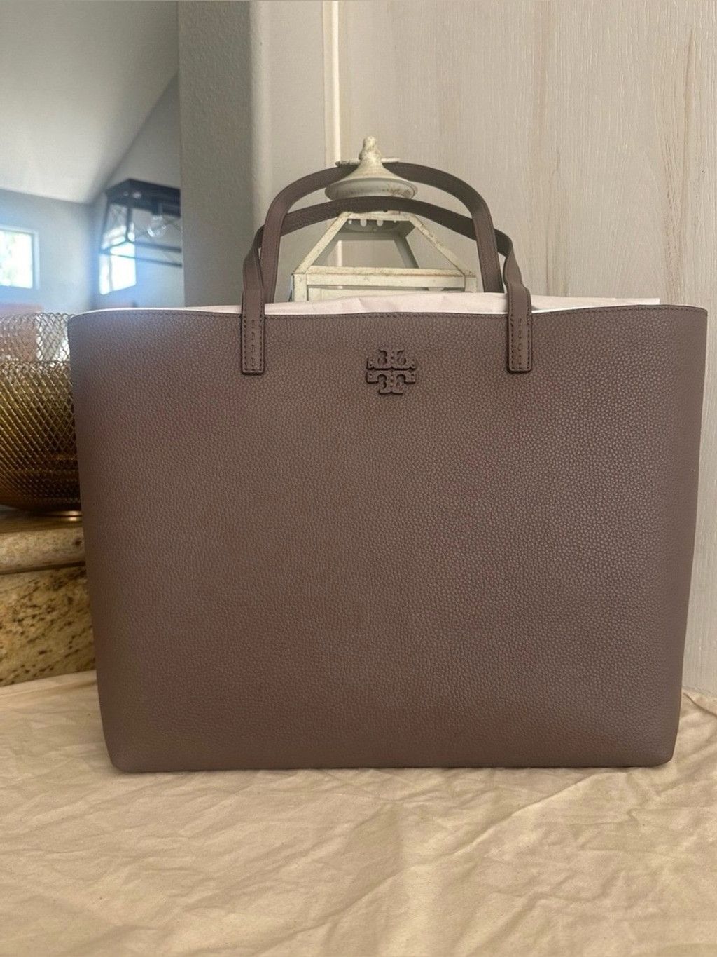 Tory Burch New Tory Burch McGraw Leather Tote Bag Size ONE SIZE - 1 Thumbnail