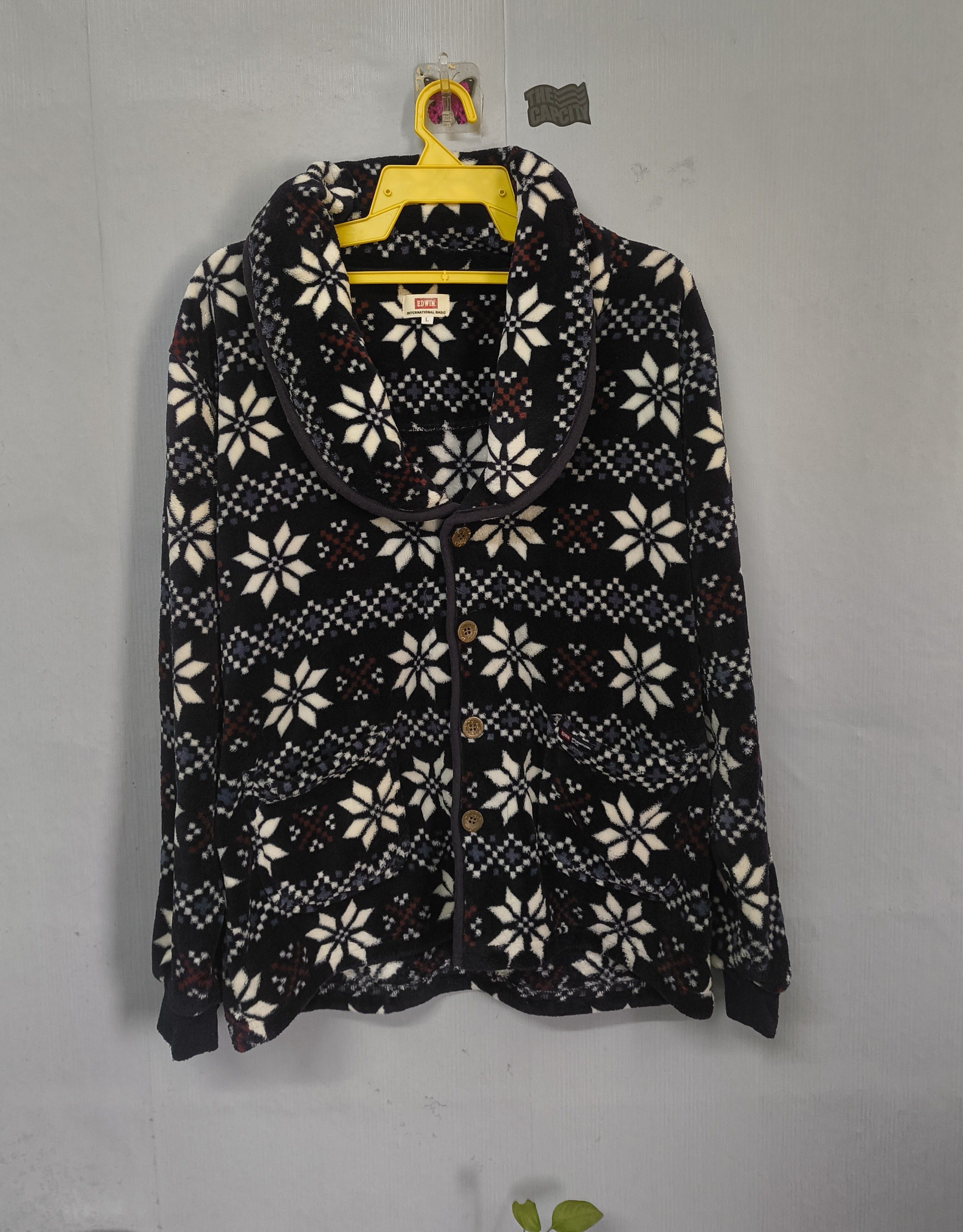 Ed Hardy Edwin × Navajo Print Fleece Jacket Shawl Collar Rare L Size US L / EU 52-54 / 3 - 1 Thumbnail