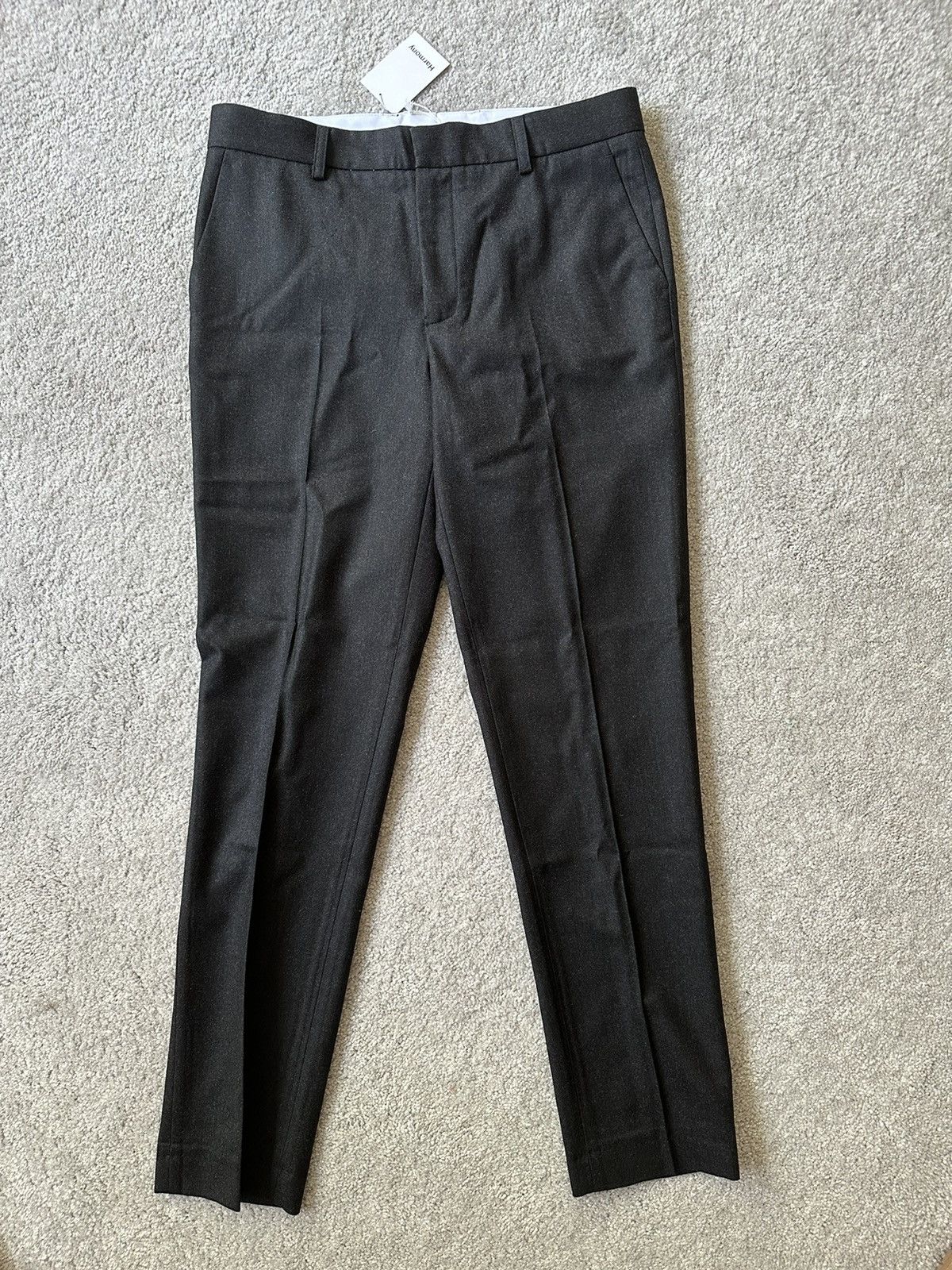 image of Harmony Paris Peter Trouser - Anthracite - Wool Flannel in Grey, Men's (Size 32)
