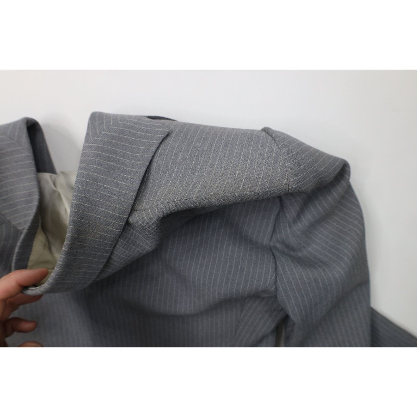Vintage Vintage 70s Streetwear 2 Piece Knit Suit Wedding Gray Size 38R - 11 Thumbnail