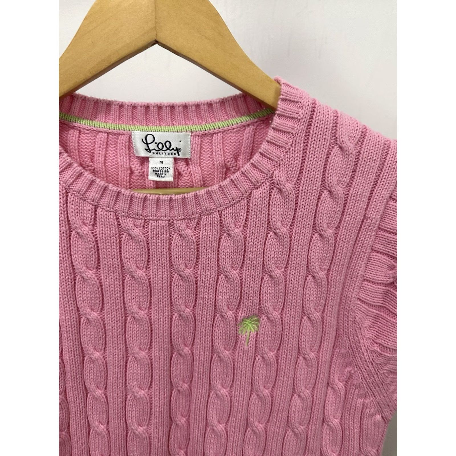 Lilly Pulitzer VINTAGE Lilly Pulitzer Shirt Womens Pink Cable Knit Short Sleeve Sweater Size M Size M / US 6-8 / IT 42-44 - 4 Thumbnail