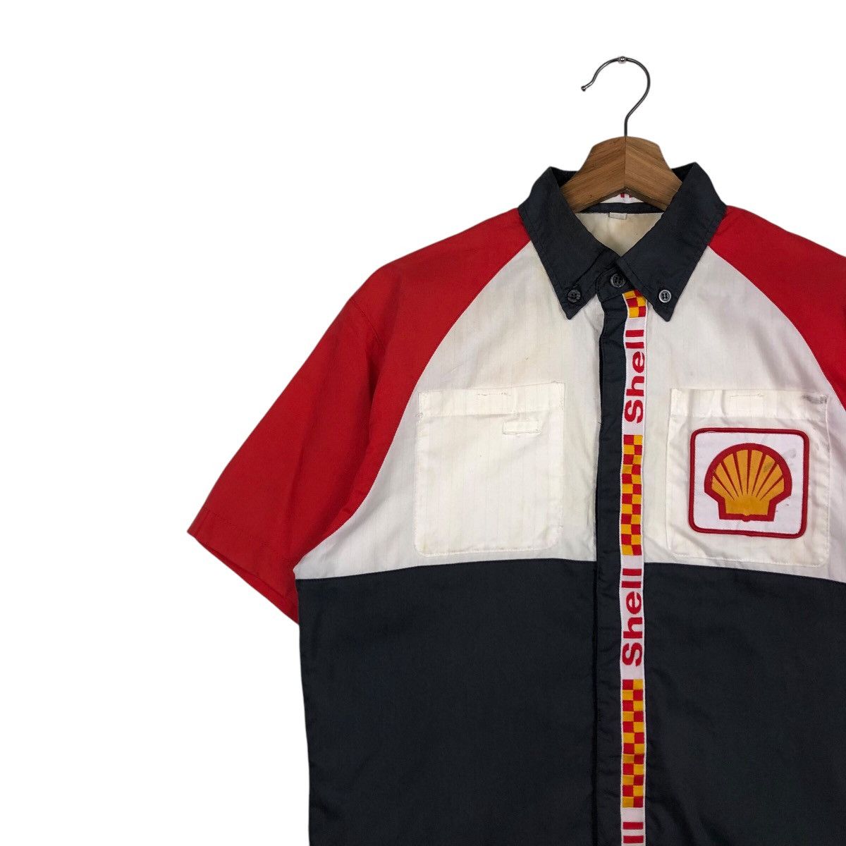 Japanese Brand × Vintage 📌Vintage Worker Shirt Racing Shell Big Logo Rare Style Size US M / EU 48-50 / 2 - 8 Thumbnail