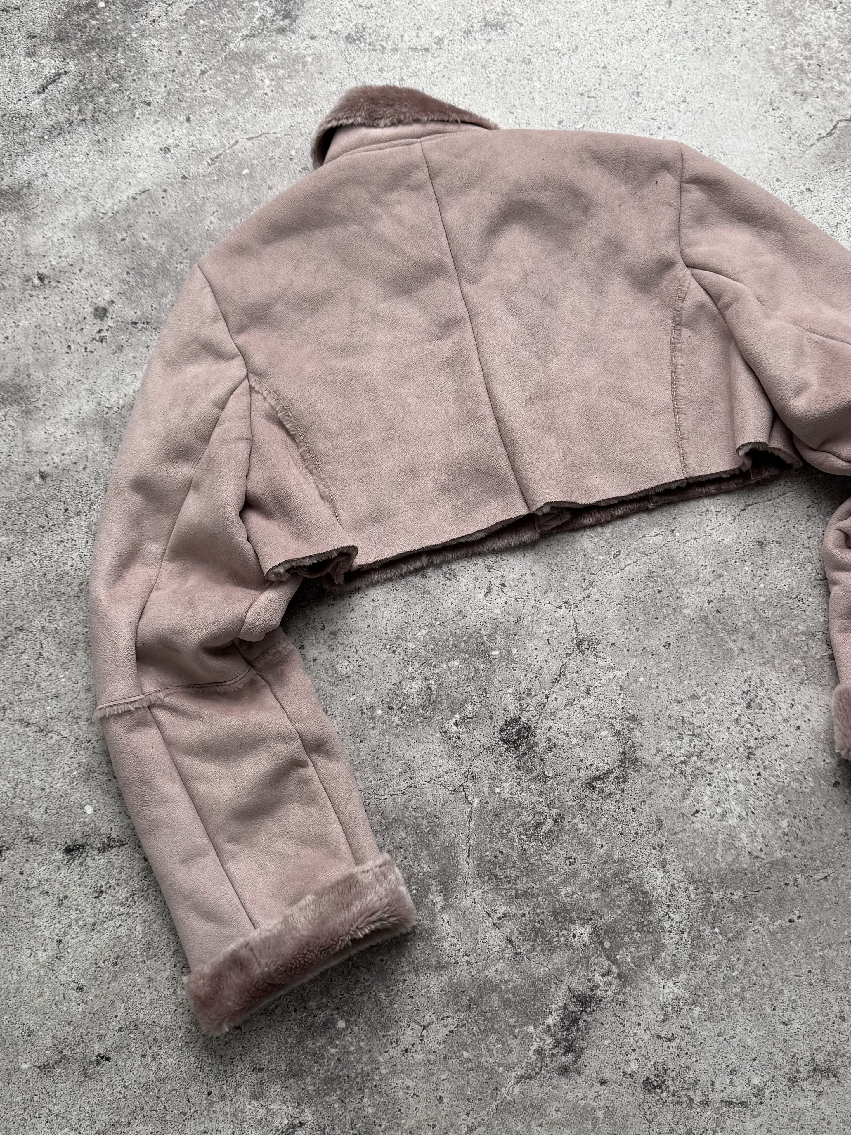 Vintage Vintage Cropped Faux Sheepskin Jacket C2(V488) Size L / US 10 / IT 46 - 6 Thumbnail