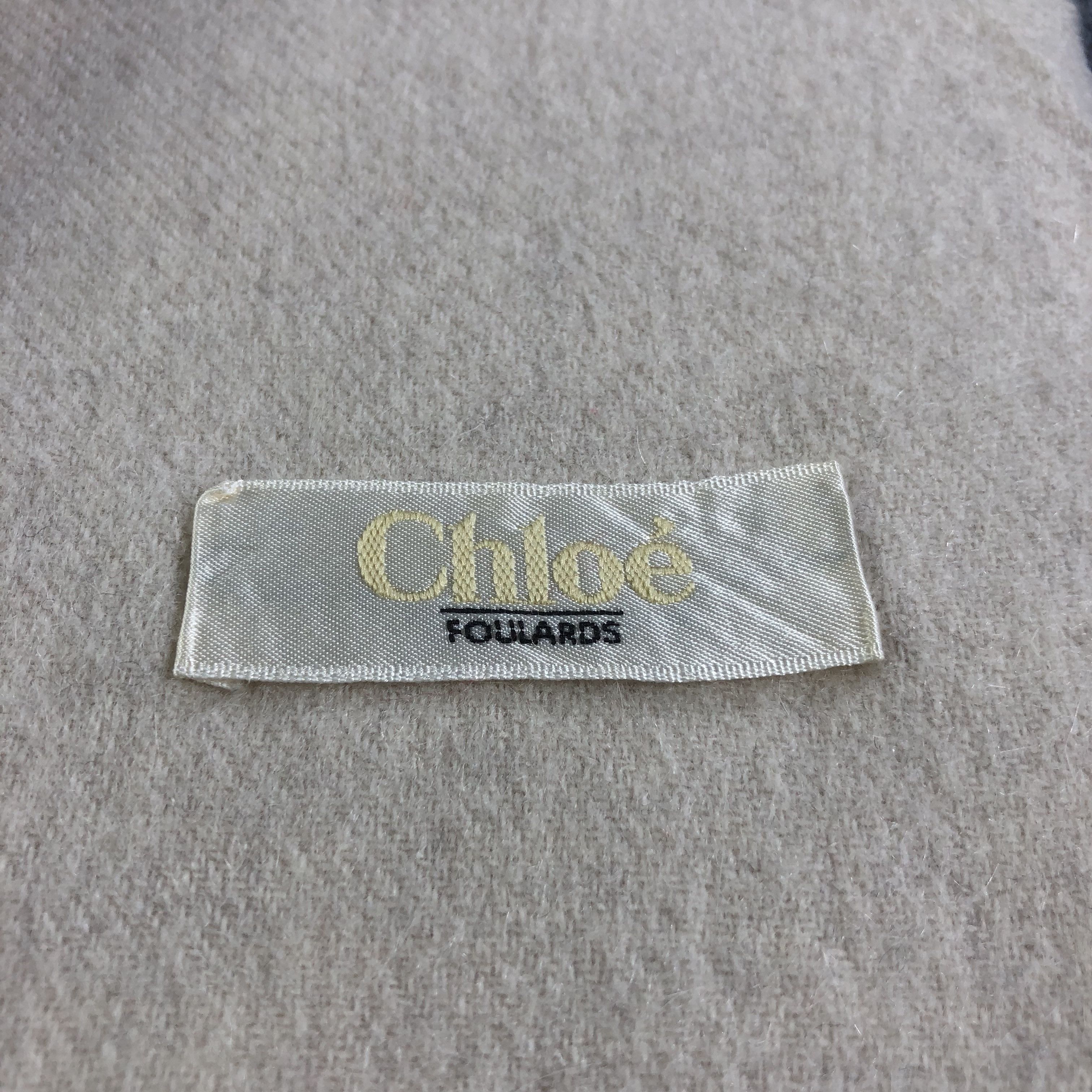 Vintage Chloe Plain Cashmere Scarf Muffler V1189 Size ONE SIZE - 5 Thumbnail