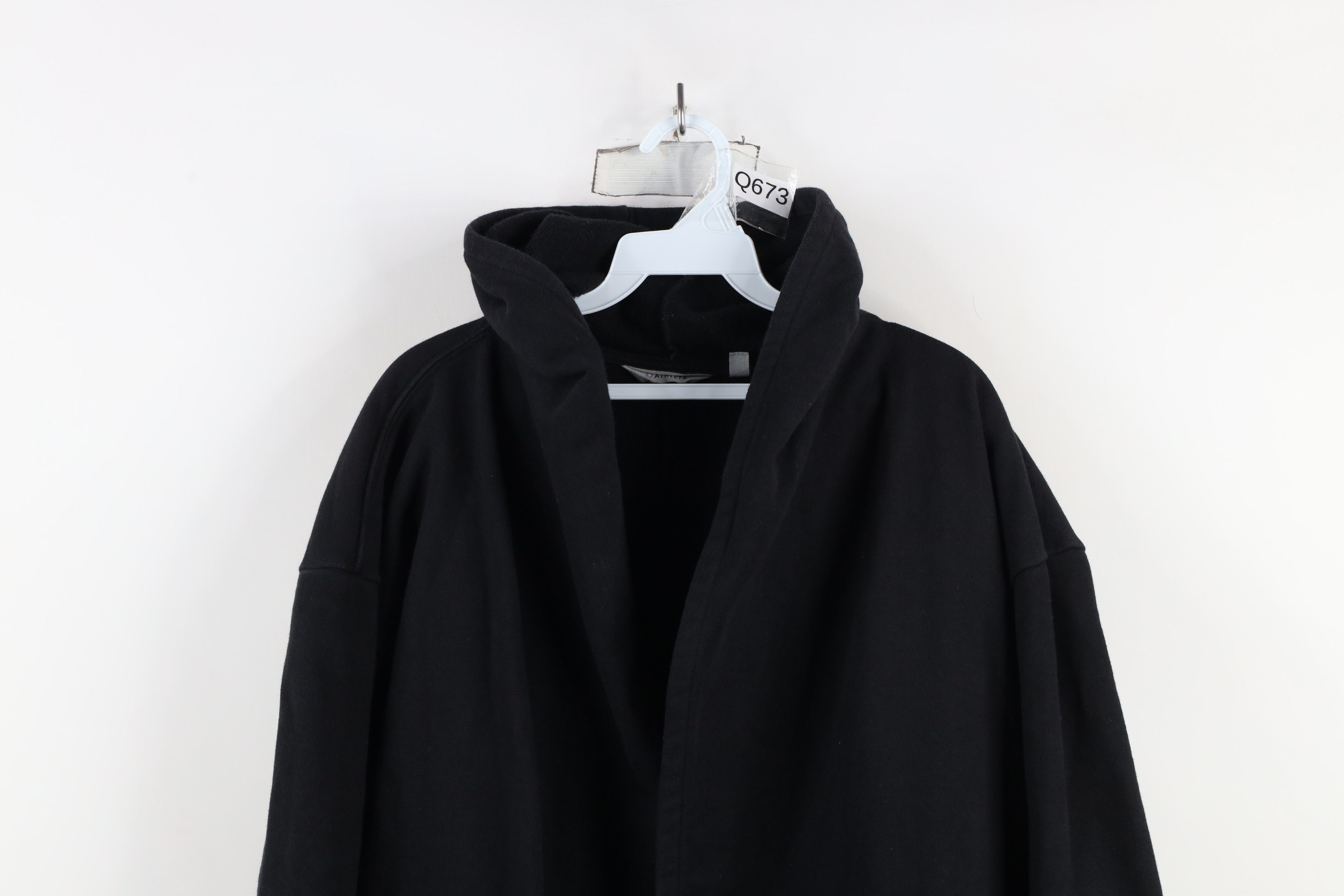 Athleta × Vintage Athleta Faded Prajna Wrap Open Front Hoodie Sweatshirt Black Size S / US 4 / IT 40 - 2 Thumbnail