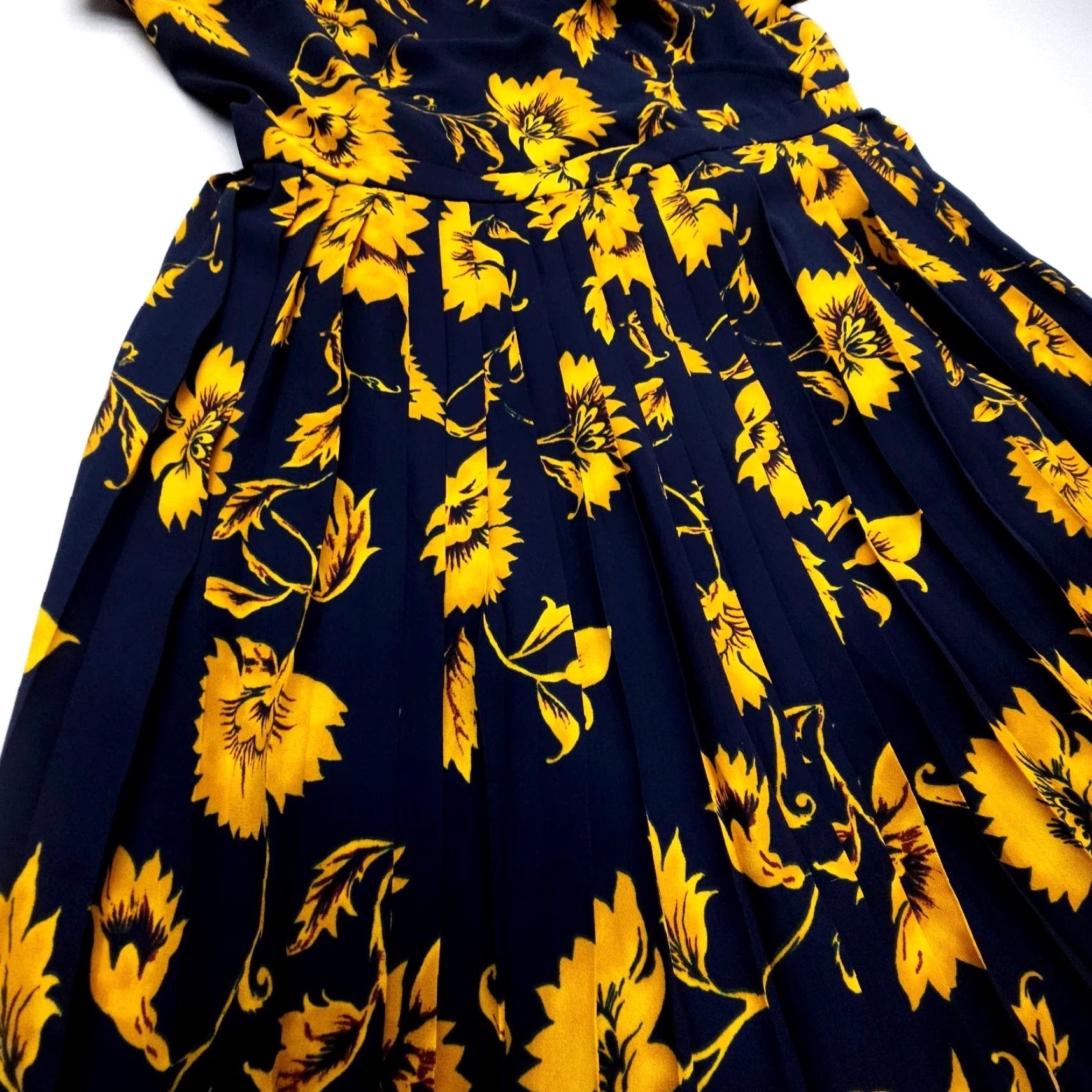 J.CREW Printed Pleated Midi Wrap Dress A-Line Womens 10 Boho Floral Lined  Multicolor Polyester