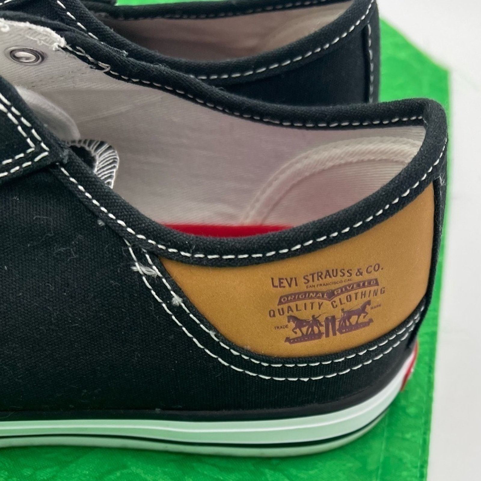 Levi's Levi’s Red Label Black Canvas Logo Lace Up Sneaker Shoes Size US 8 / IT 38 - 4 Thumbnail