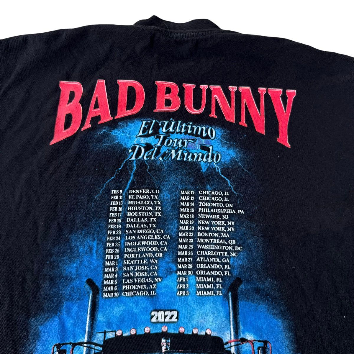 Band Tees × Vintage Rare 2022 Bad Bunny El Ultimo Tour Del Mundo Concert Tee Size US L / EU 52-54 / 3 - 3 Thumbnail
