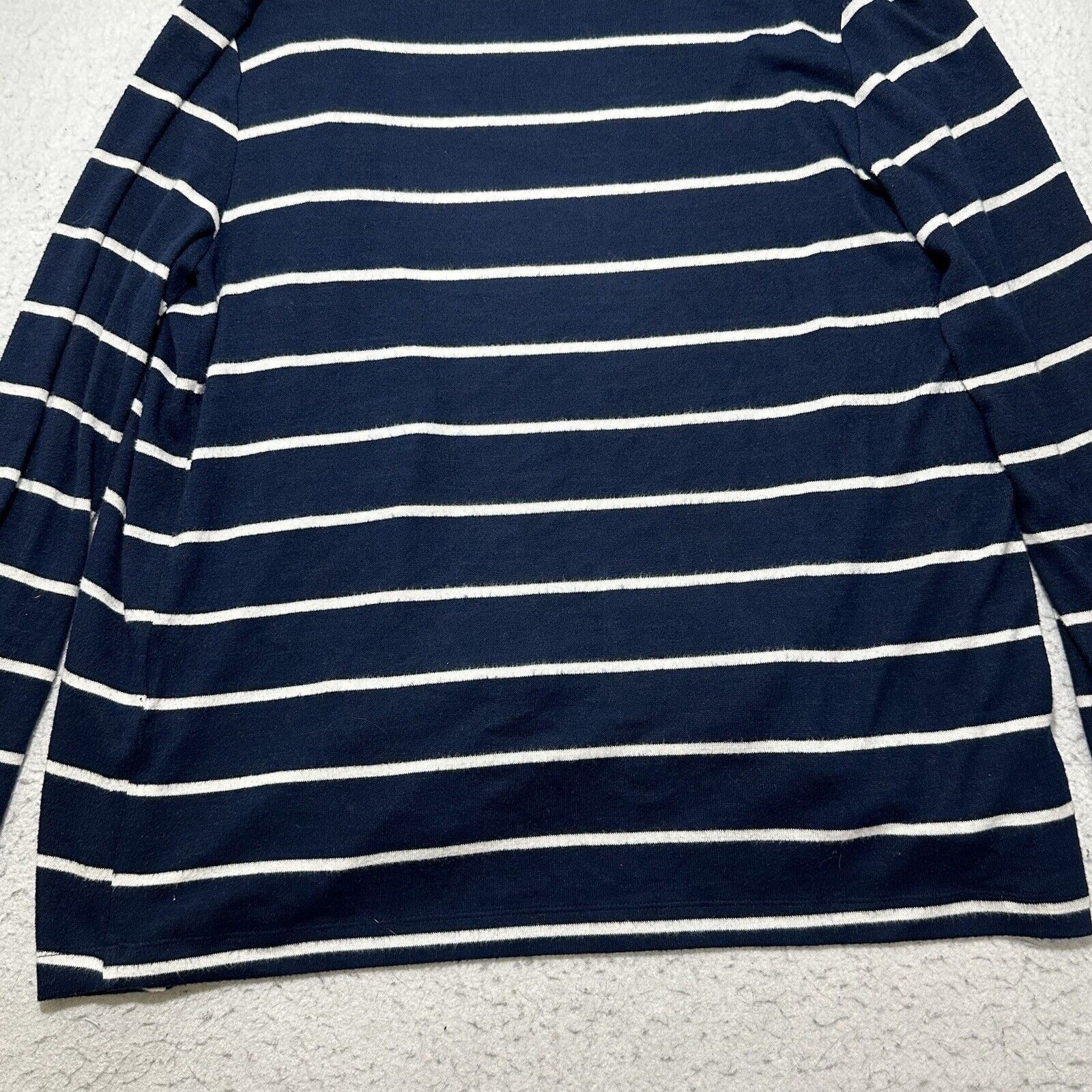 Chicos Chico's Medium Open Front Cardigan Sweater Navy Blue White Size M / US 6-8 / IT 42-44 - 12 Thumbnail