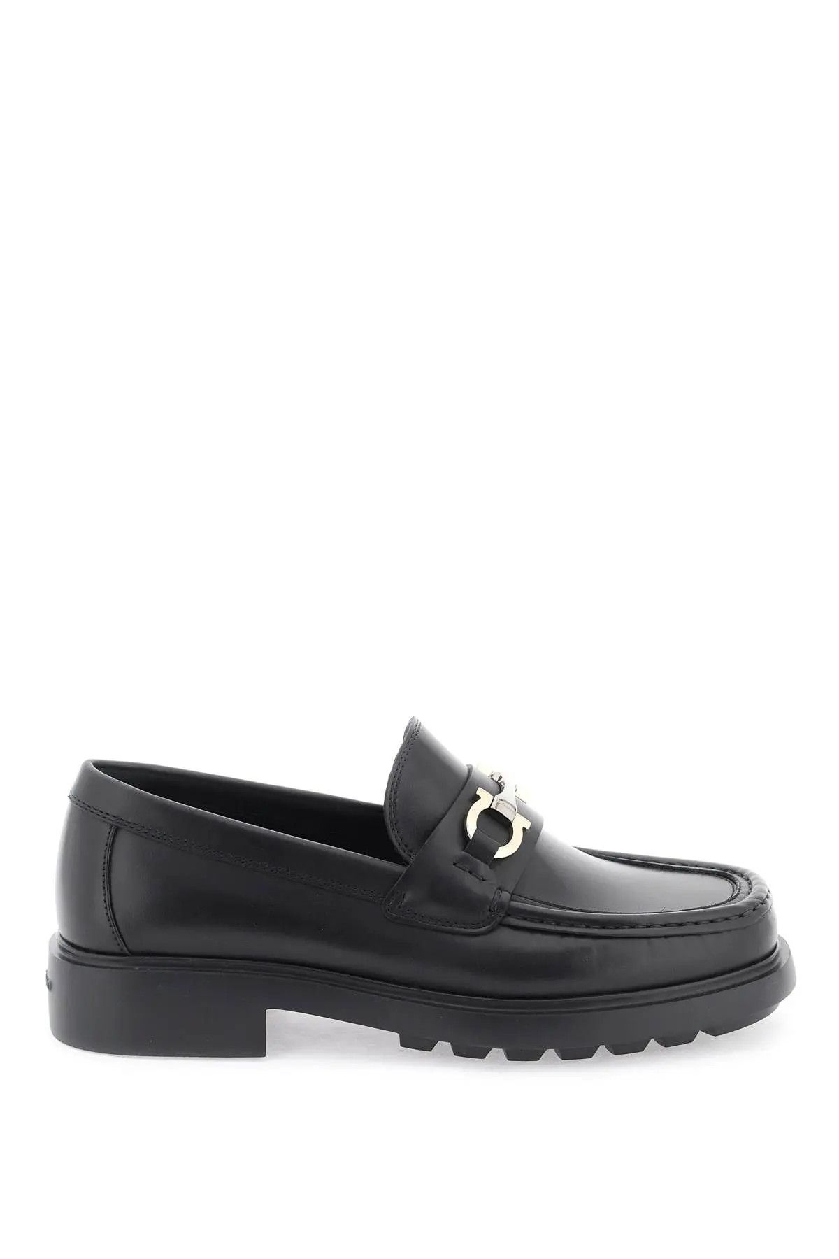 image of Salvatore Ferragamo O1S22I1N0324 Grained Loafers In Black, Men's (Size 7)