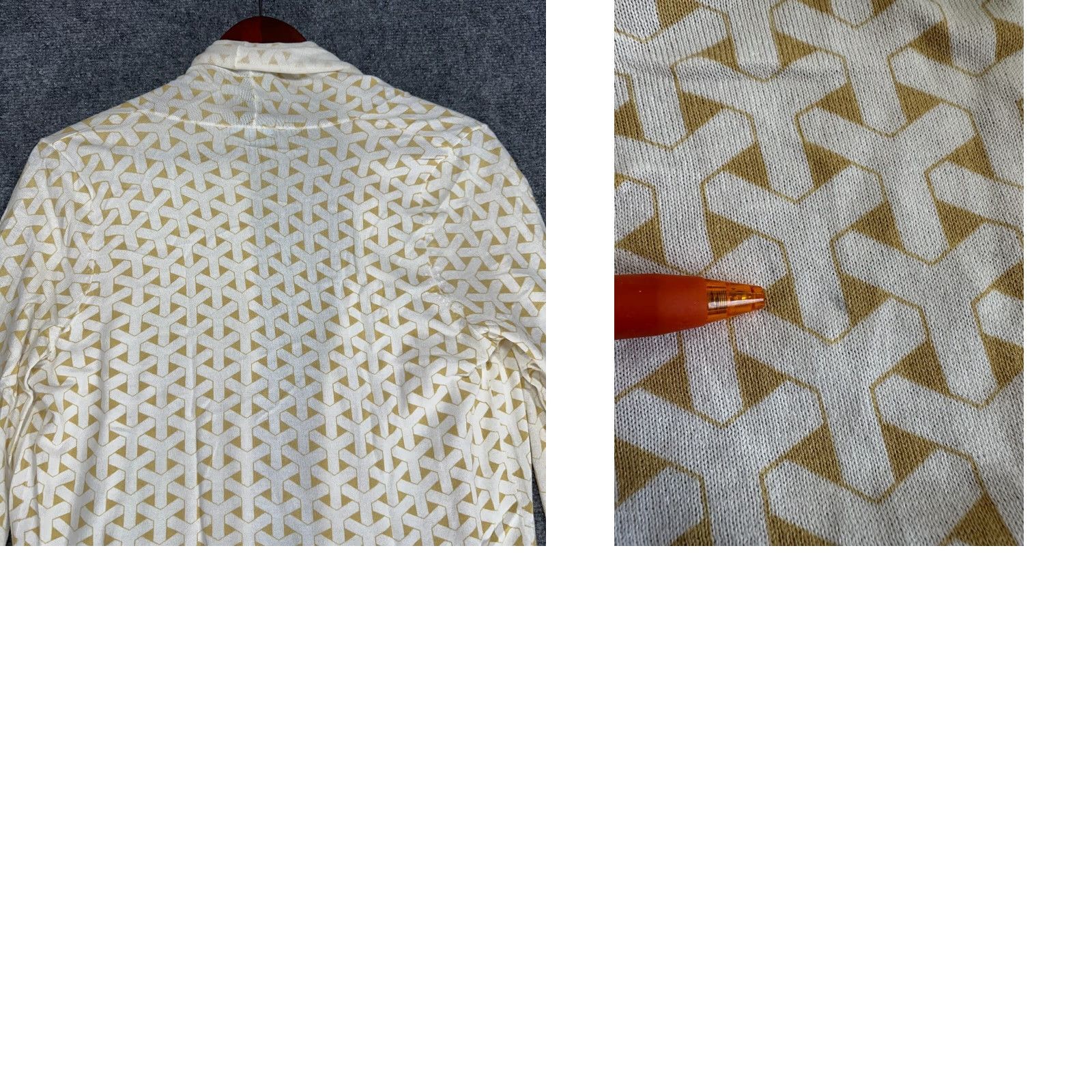 J.McLaughlin J. McLaughlin Sweater Womens XS Cardigan Open White Gold Print Cotton Knit V-Neck Long Sleeve Size XS / US 0-2 / IT 36-38 - 8 Thumbnail