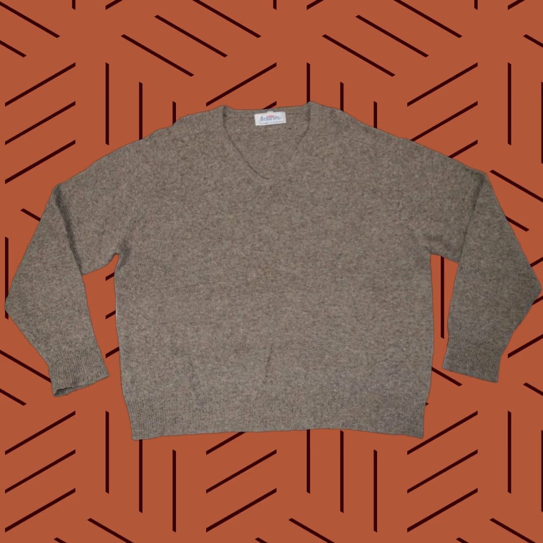 Vintage VINTAGE Antartex BROWN SWEATER KNIT WOOL MENS SIZE LARGE V-NECK LAMBSWOOL TIGHT KNIT PULLOVER SHIRT? Size US L / EU 52-54 / 3 - 1 Thumbnail