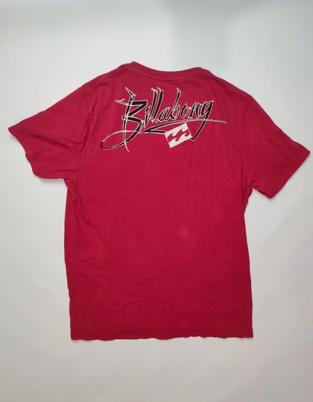 Pre-owned Billabong X Surf Style Vintage Billabong Big Logo T Shirt Tee Baggy Y2k 90's In Red