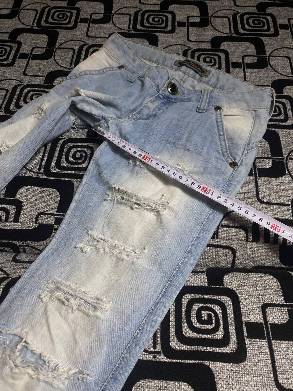 Japanese Brand Crazy Crash Dirty Baggy Faded Jean Japan Avant Garde Style Size US 28 / EU 44 - 8 Thumbnail