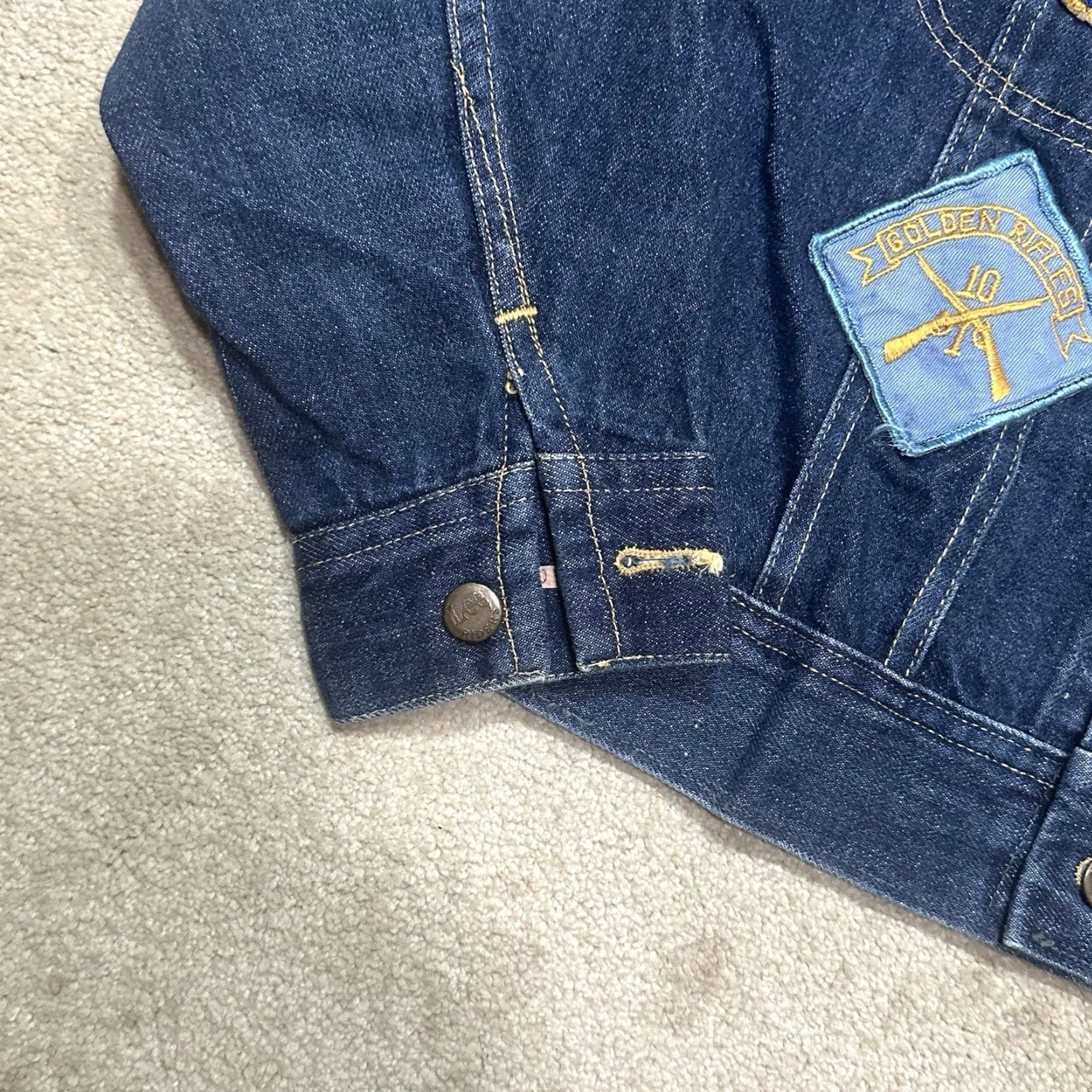 Lee VINTAGE Lee Denim 220J Jacket Men’s S WWII Vietnam Patches 70s Lee Storm Rider Biker USA Jacket Size US S / EU 44-46 / 1 - 5 Thumbnail