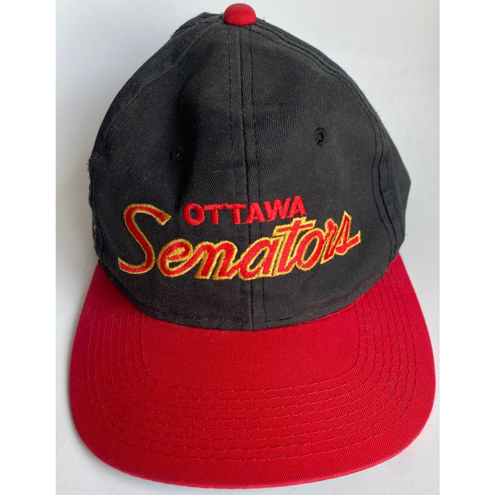 NHL Ottawa Senators 90s Dline SCRIPT Sports snapback Twill vtg Size ONE SIZE - 4 Thumbnail