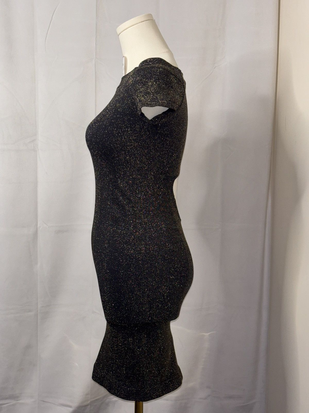 Bebe New Bebe Lurex Back Out Dress Black/Gold Size P/Small Size S / US 4 / IT 40 - 5 Thumbnail