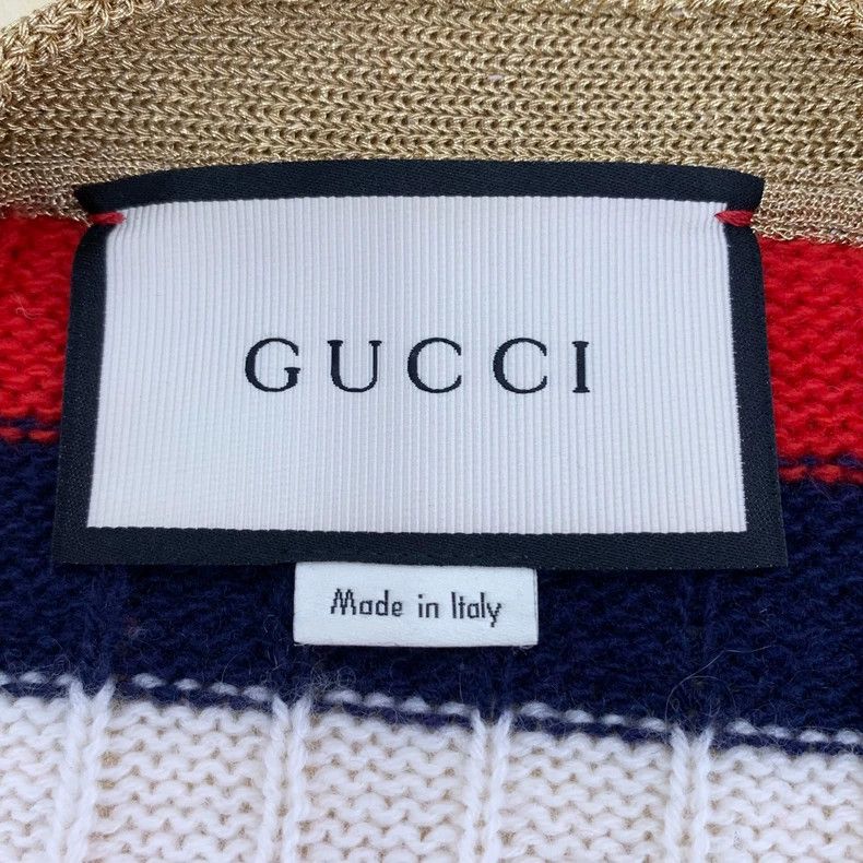 Gucci Gucci Color-blocked striped V-neck wool knitted cardigan ja Size US XS / EU 42 / 0 - 5 Thumbnail