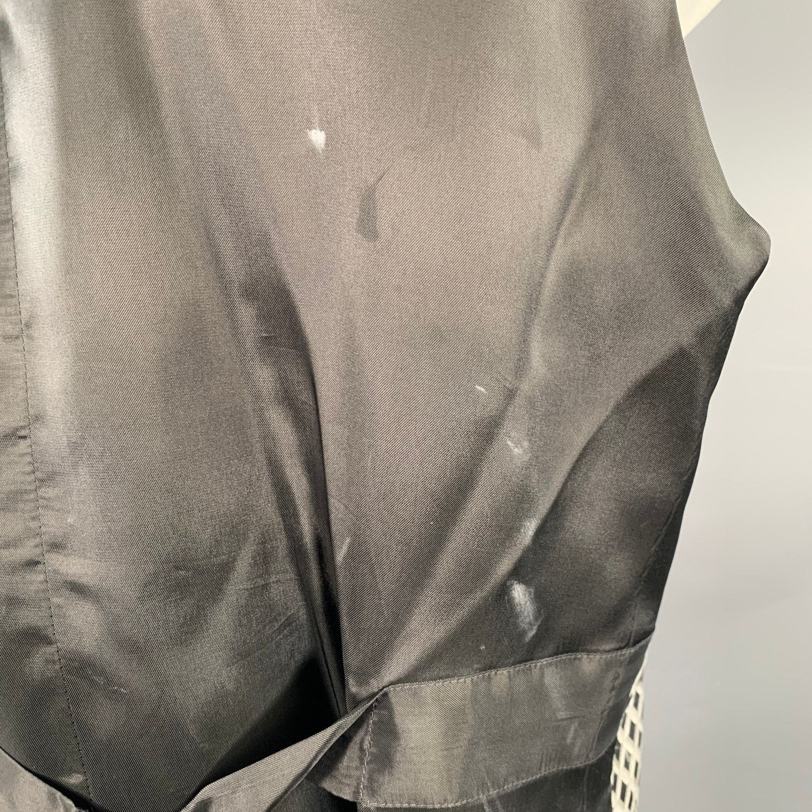 XL Black White Grey Diamond Jacquard Vest