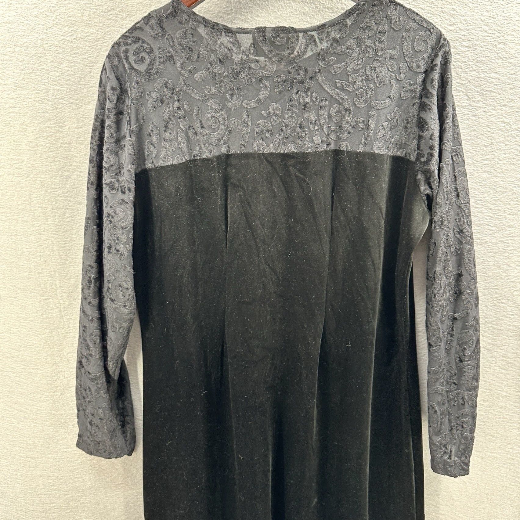 Diane von Furstenberg VINTAGE Diane von Furstenberg Black Velvet Maxi Dress Women L Bohemian Witchy 90s Dress Size L / US 10 / IT 46 - 5 Thumbnail