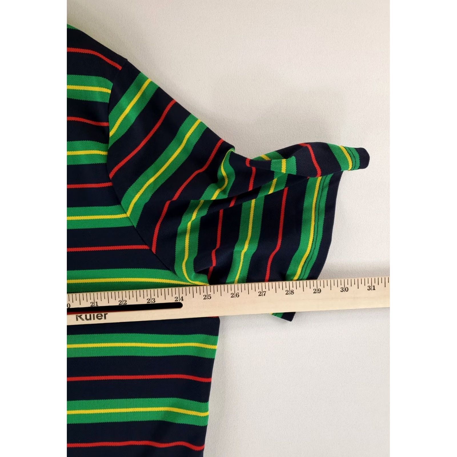 RLX Ralph Lauren RLX Ralph Lauren Polo Shirt Striped Blue Green Short Sleeve Mens XL Multicolor Size US XL / EU 56 / 4 - 5 Thumbnail