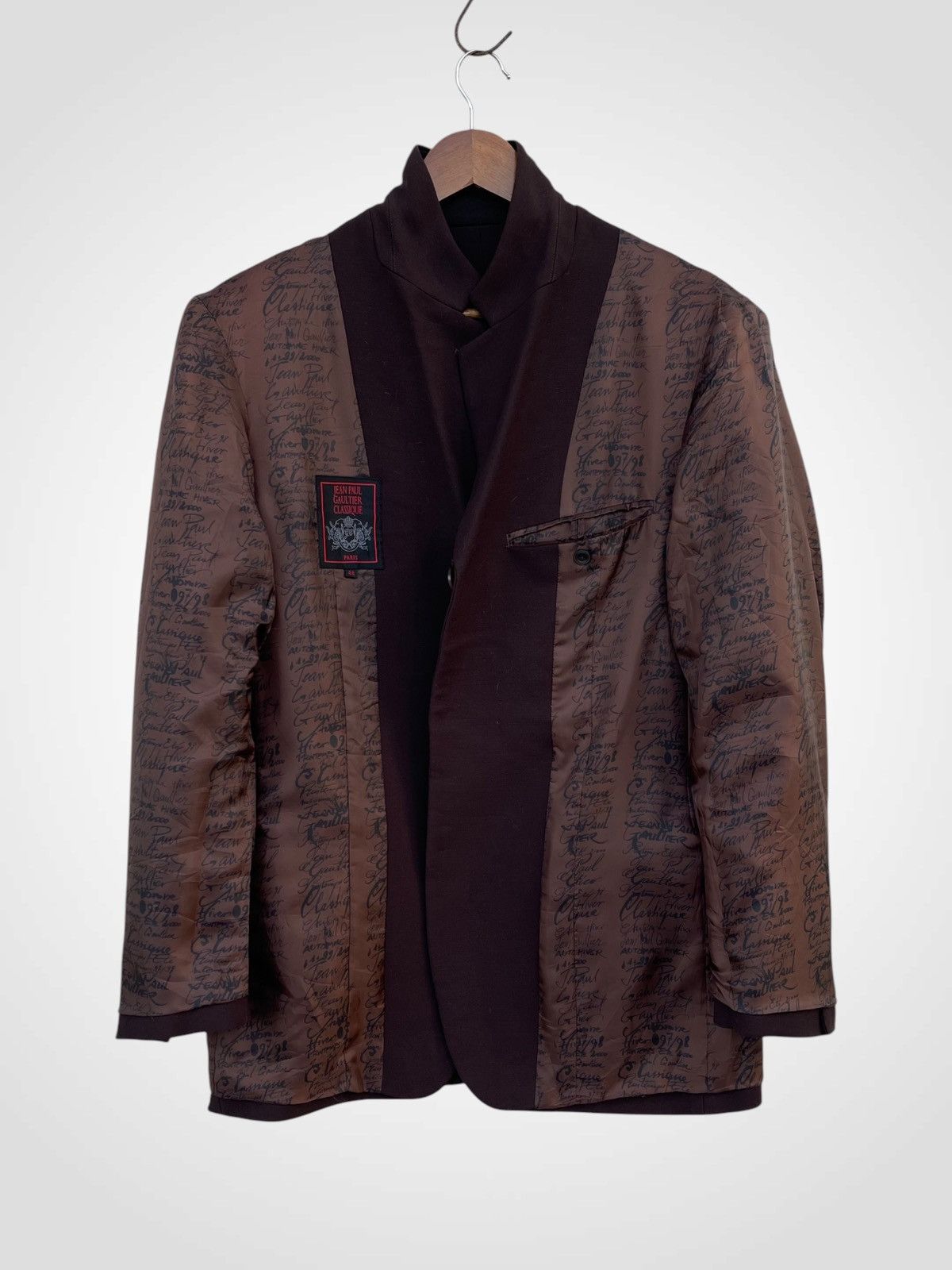 Jean Paul Gaultier 🔥A/W 1997 Jean Paul Gaultier Wool-blend Script Print Jacket Size US M / EU 48-50 / 2 - 3 Thumbnail