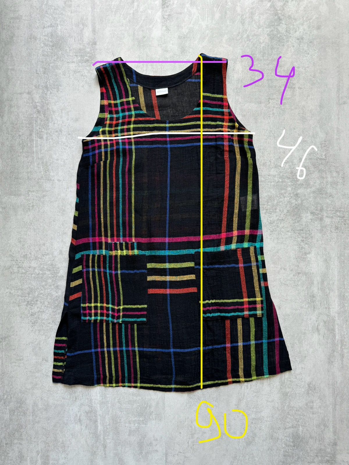Designer × Japanese Brand AINO LINEN DRESS Plaid lino midi dress Womens relaxed XS Size XS / US 0-2 / IT 36-38 - 8 Thumbnail
